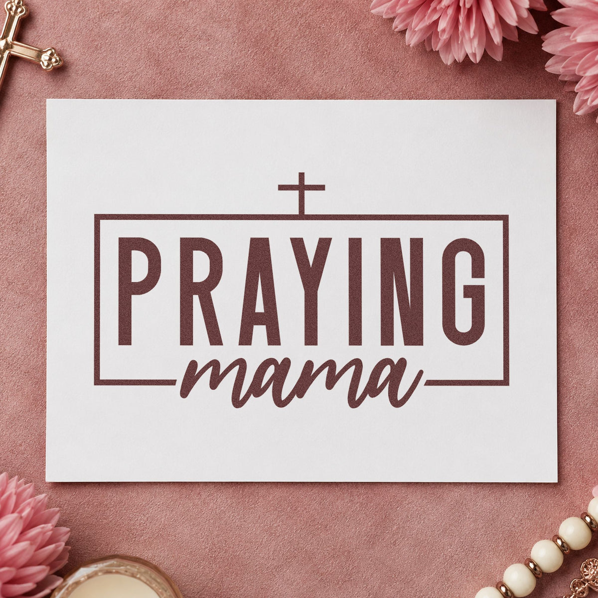 Praying Mama With Cross Stamp – Self-Inking in use 4
