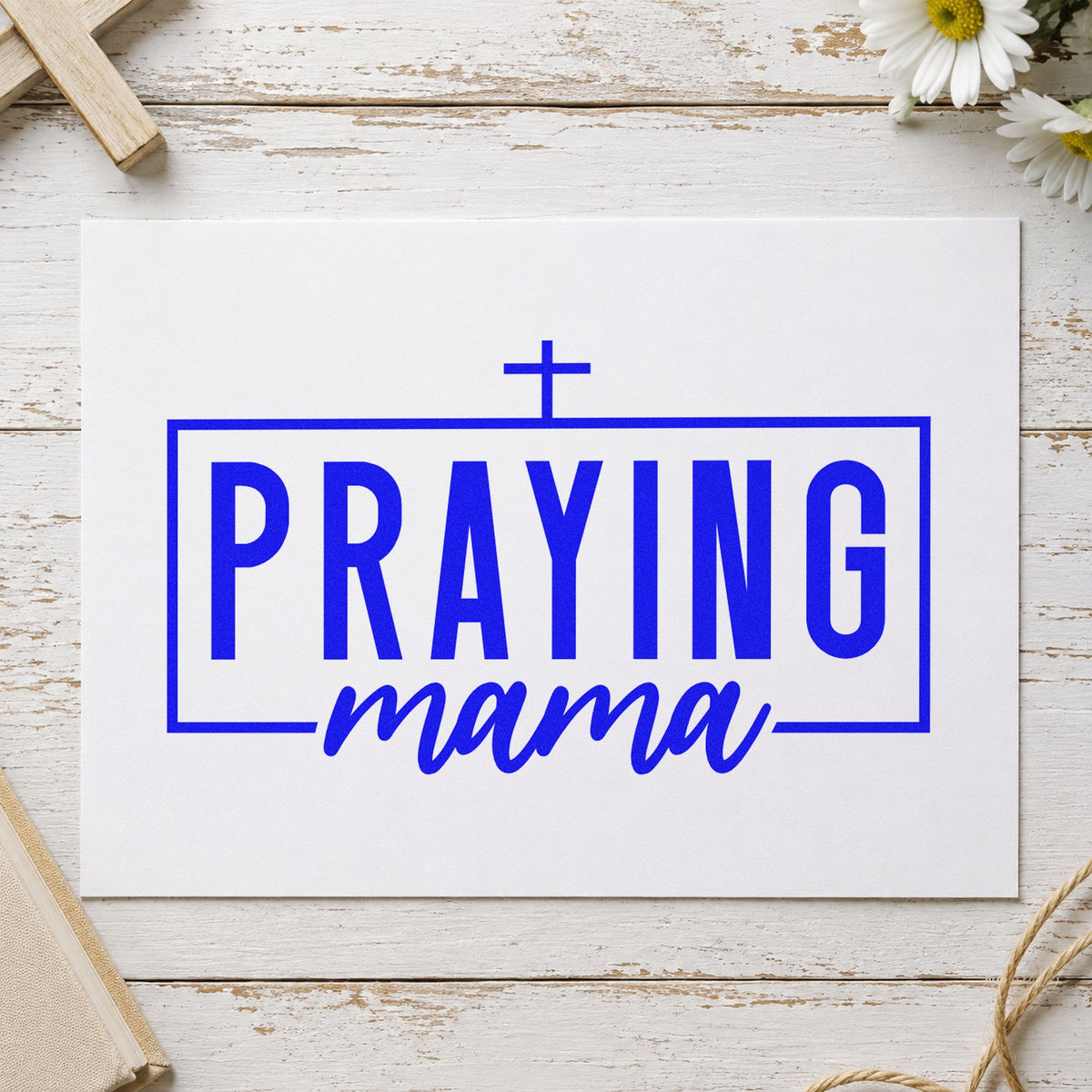 Praying Mama With Cross Stamp – Self-Inking in use 5