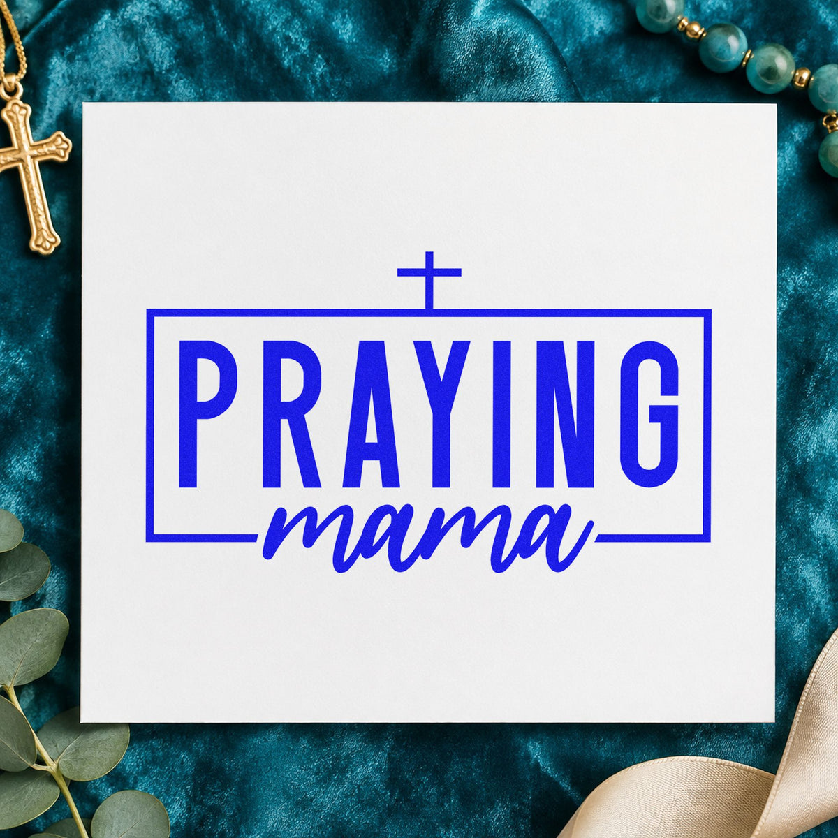 Praying Mama With Cross PSI Pre-Inked Stamp in use 6