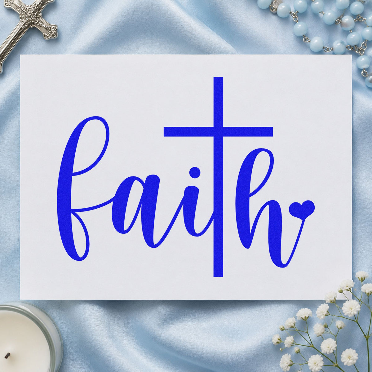 Faith Script Cross Heart Lettering Hand Stamp – Duo in use 5