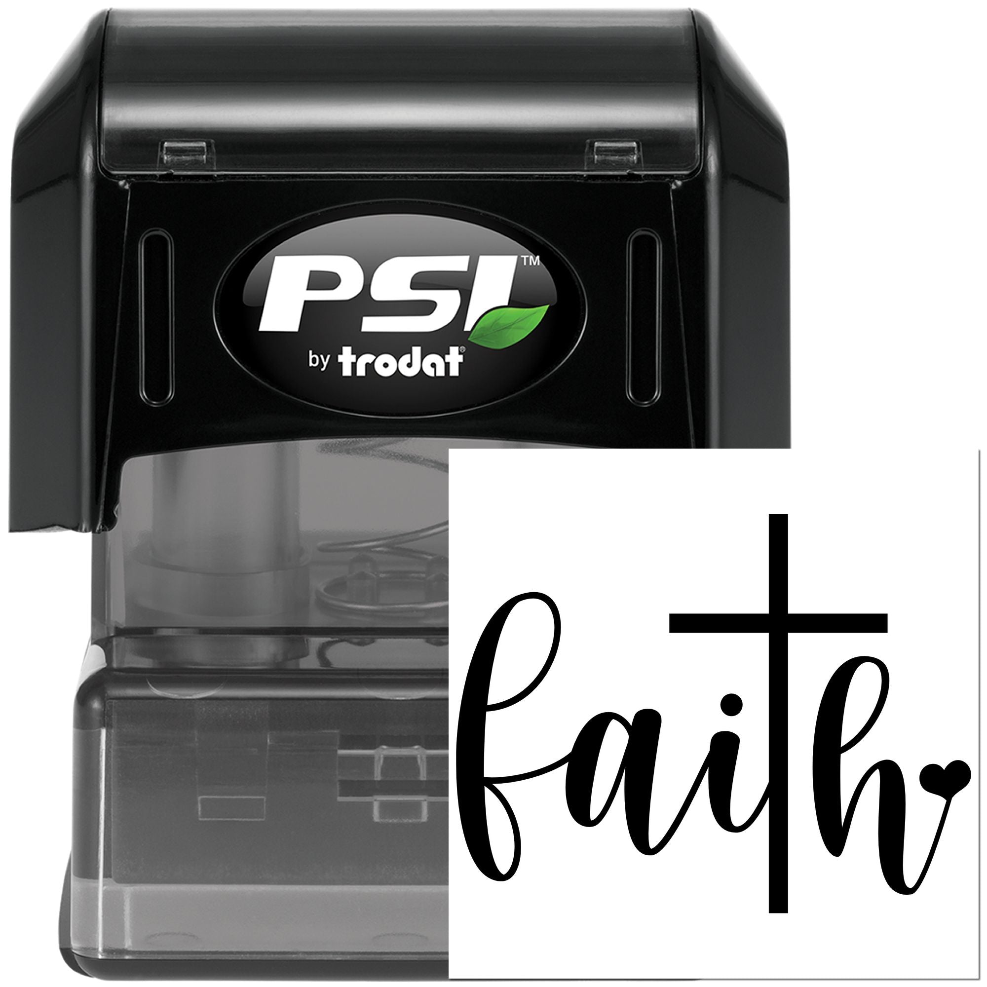 PSI by Trodat self-inking rubber stamp with faith cross design for Christian crafts and custom stationery