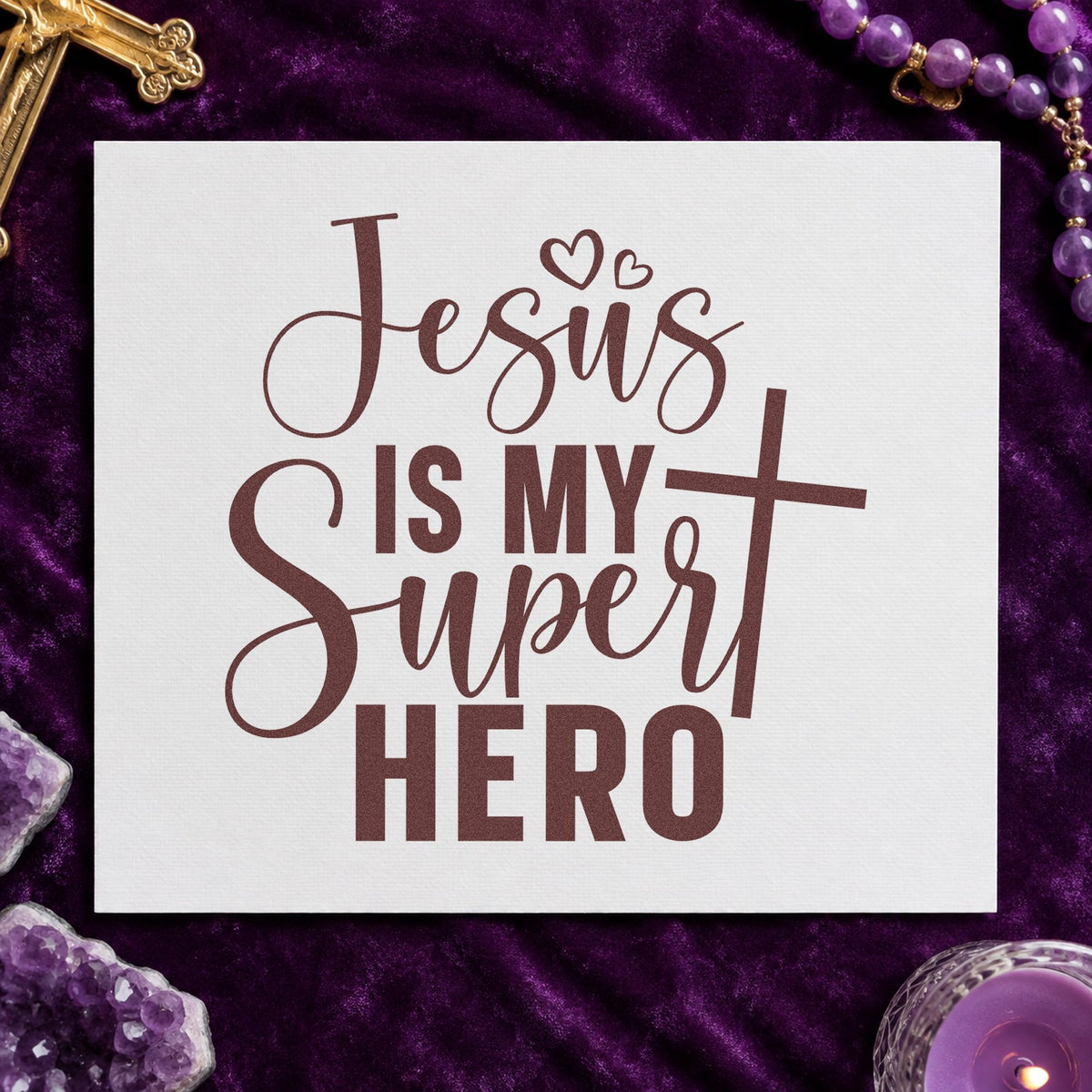 Jesus Is My Superhero Pre-Inked Stamp – PSI in use 4