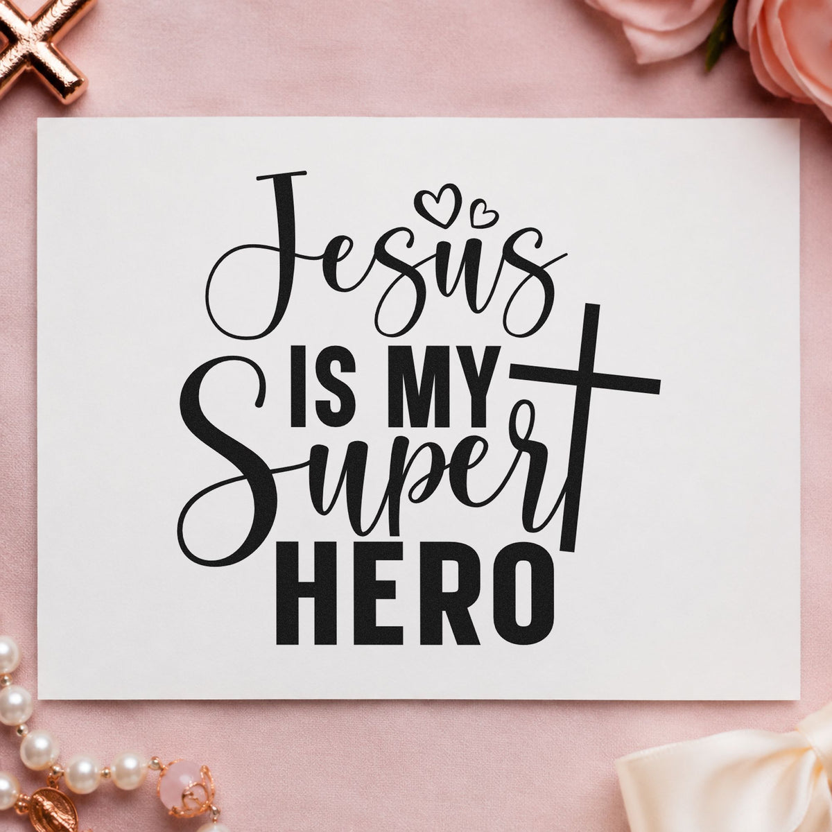 Jesus Is My Superhero Pre-Inked Stamp – PSI in use 9