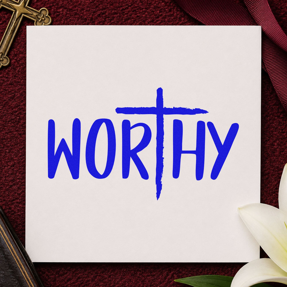 Worthy Cross Lettering Hand Stamp – Duo in use 5