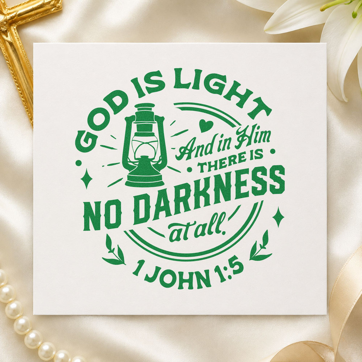 God Is Light Lantern Self-Inking Stamp in use 3