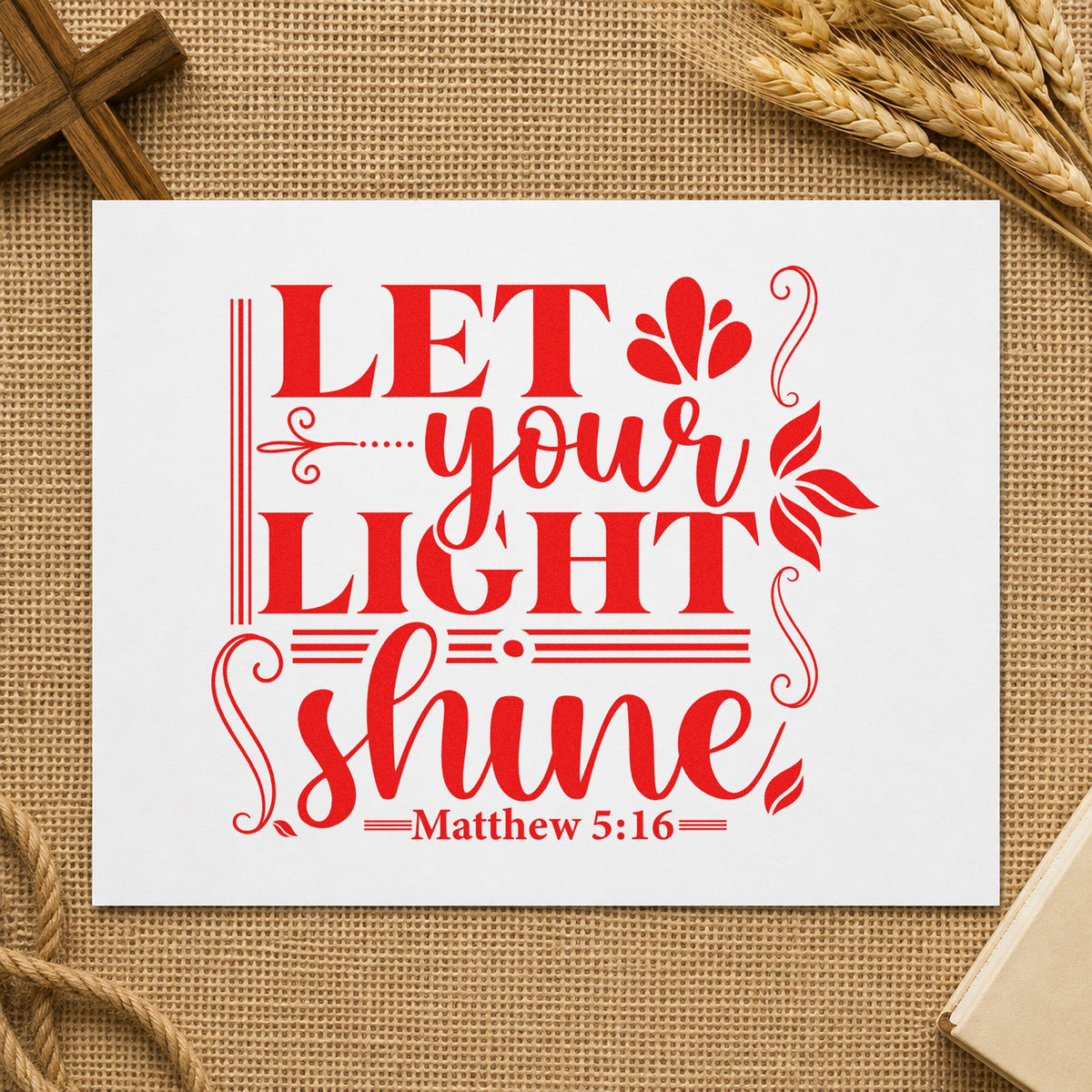 Let Your Light Shine Scrolls Self-Inking Stamp in use 7