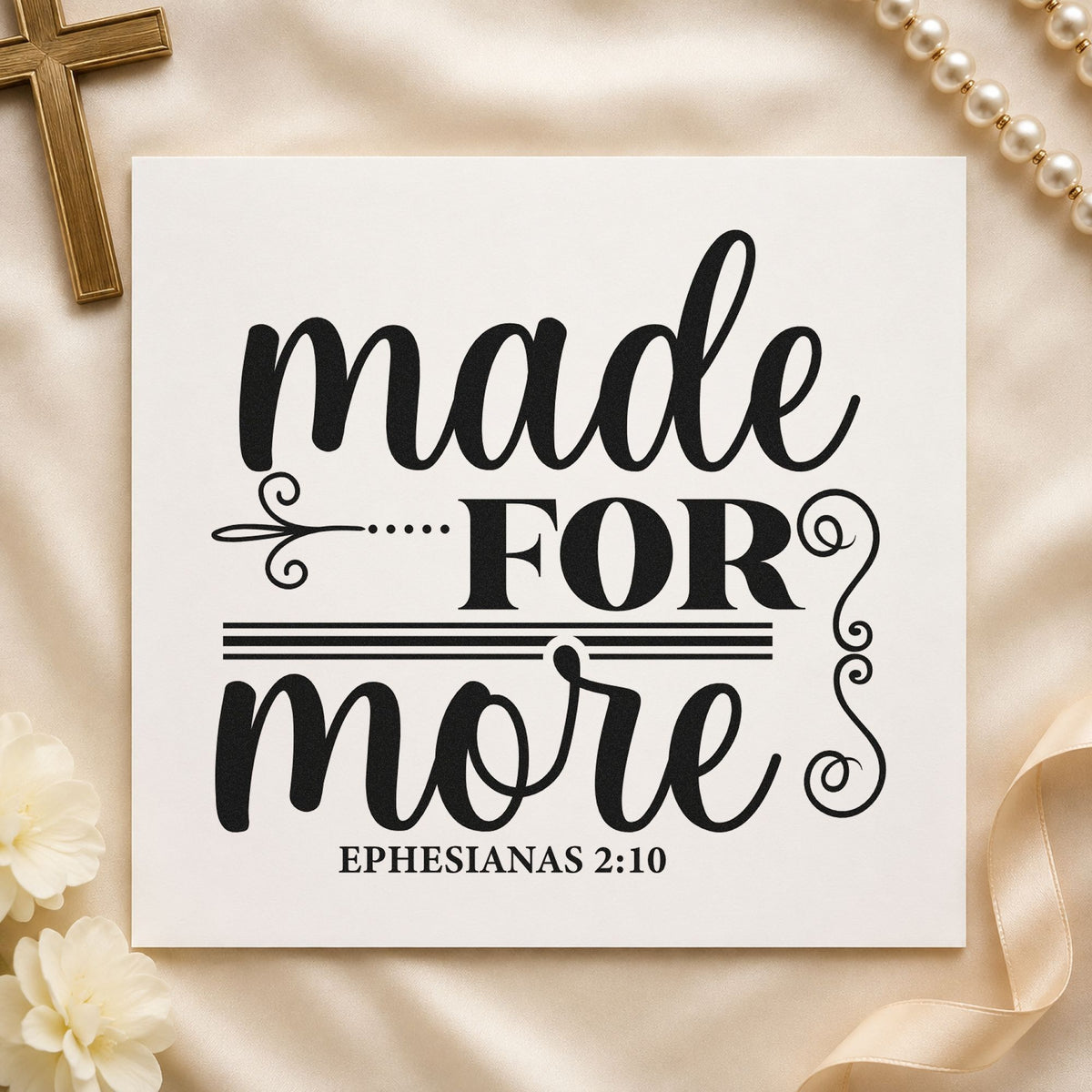 Made for More rubber stamp printed in black ink, ready for made for more cards and similar paper crafts.