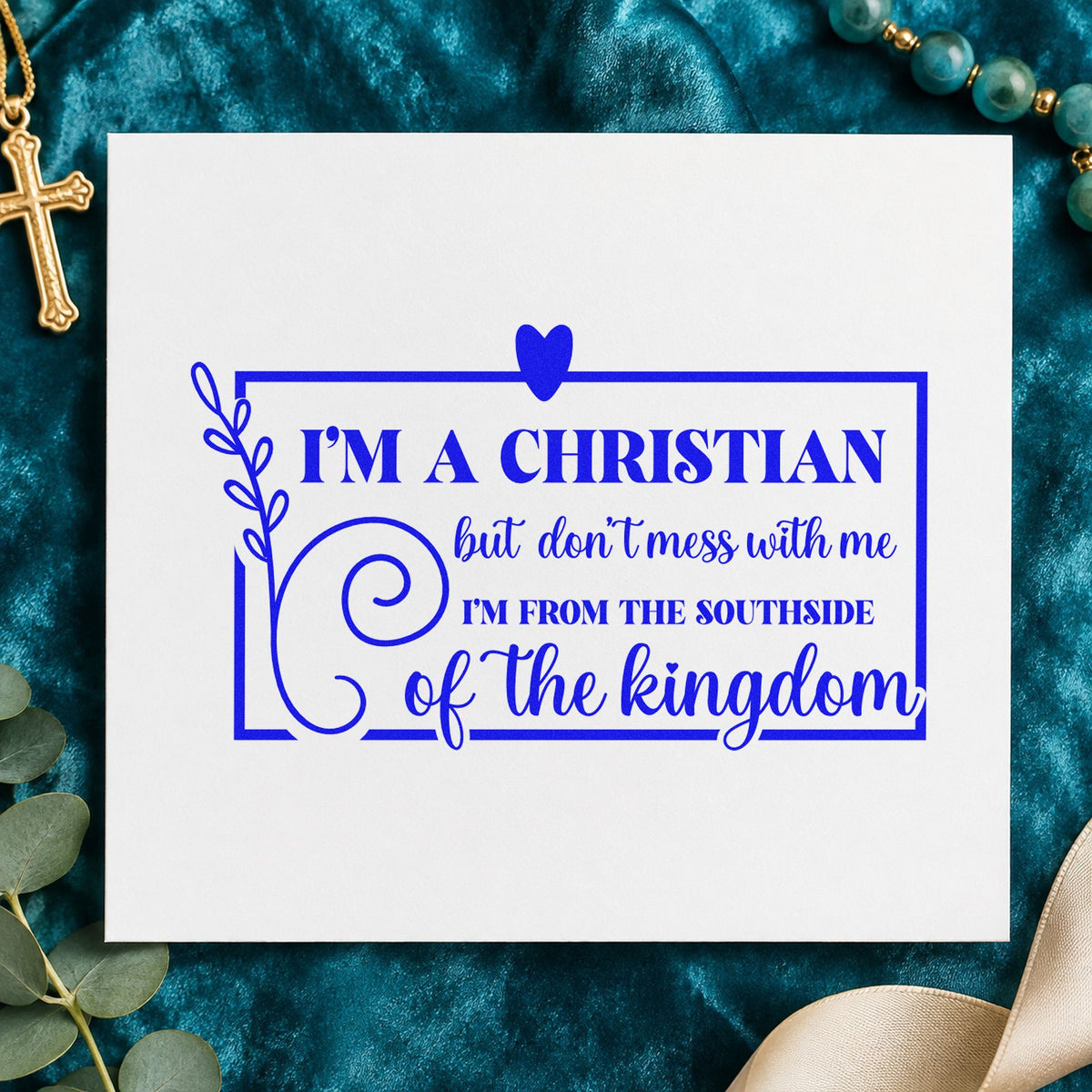 Christian Southside Leaf Frame Self-Inking Stamp in use 6