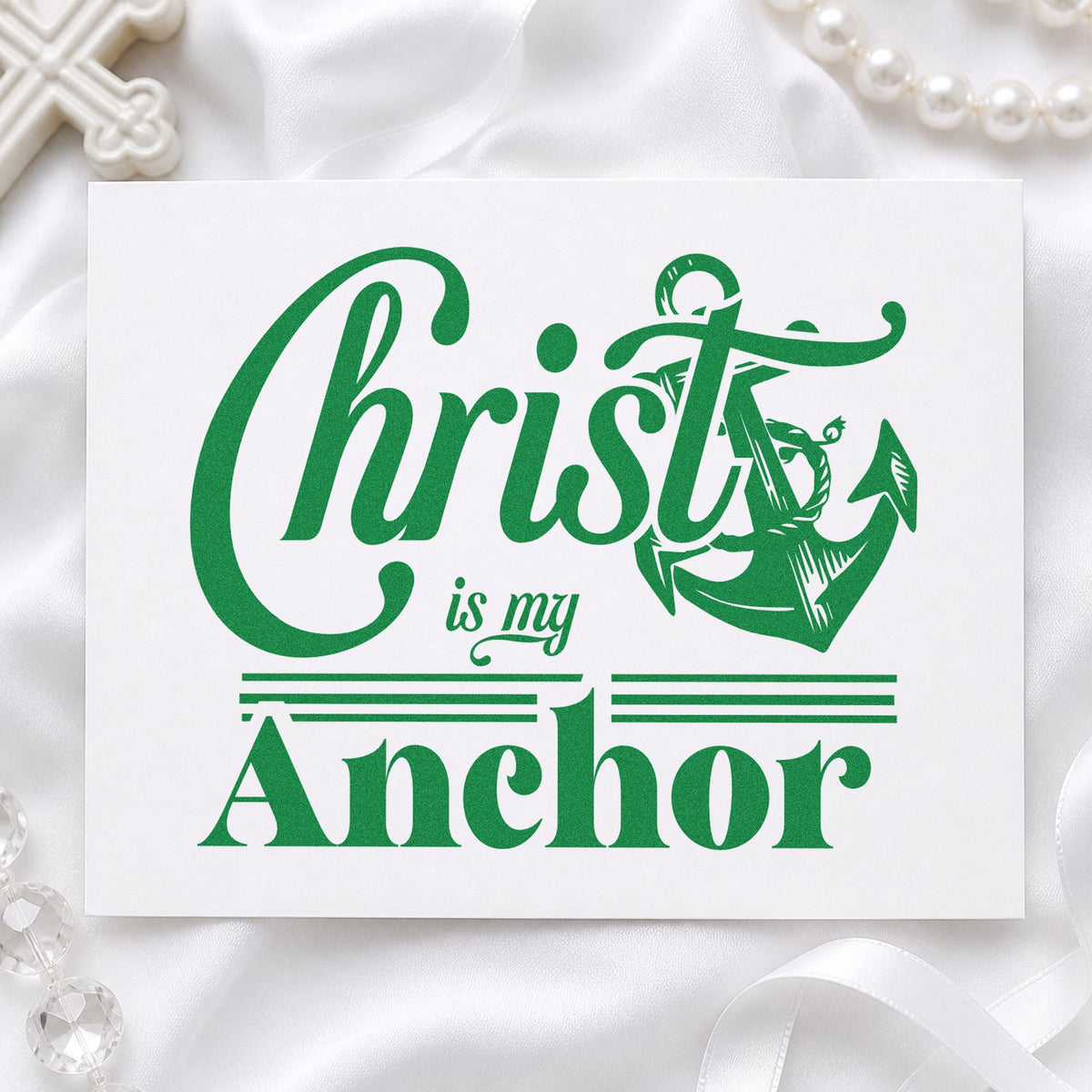 Christ Is My Anchor Script Lettering Rubber Stamp – Wood Handle in use 8