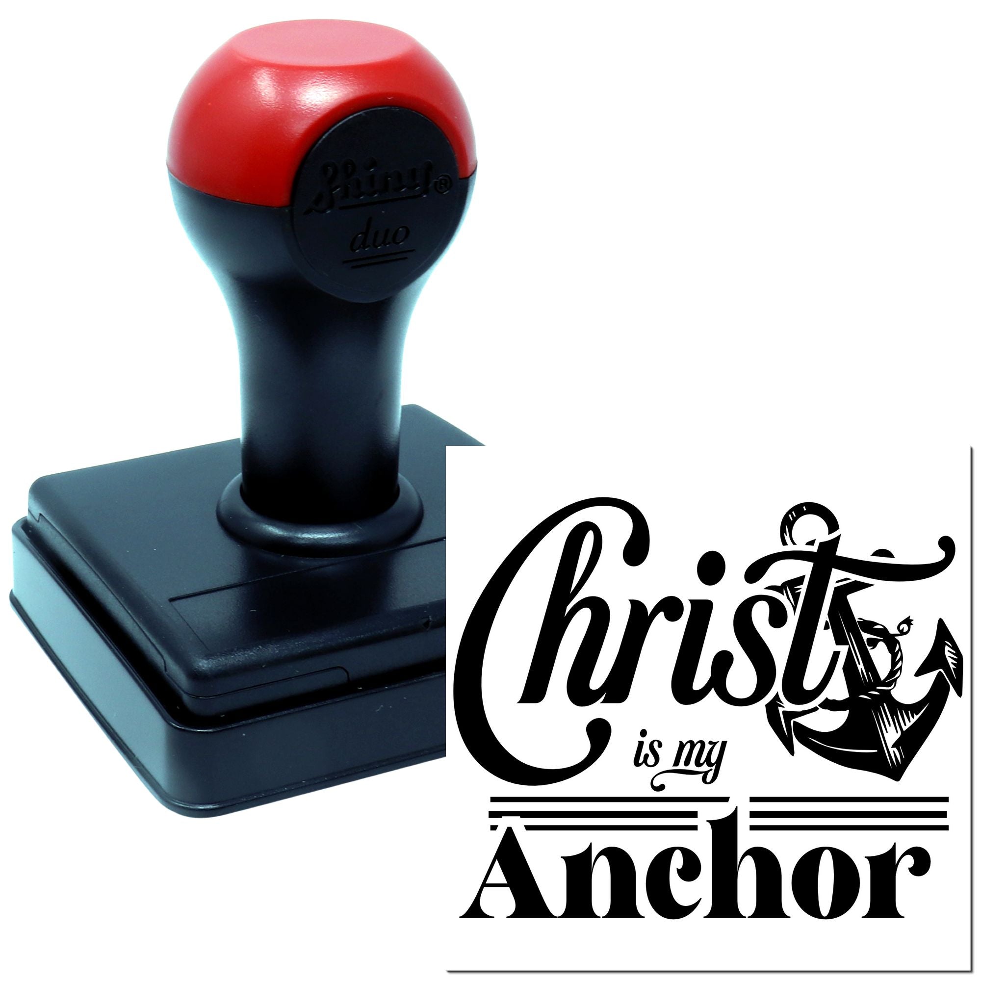 Custom rubber stamp with Christ is my Anchor design for faith-based crafts, church projects, and handmade cards.