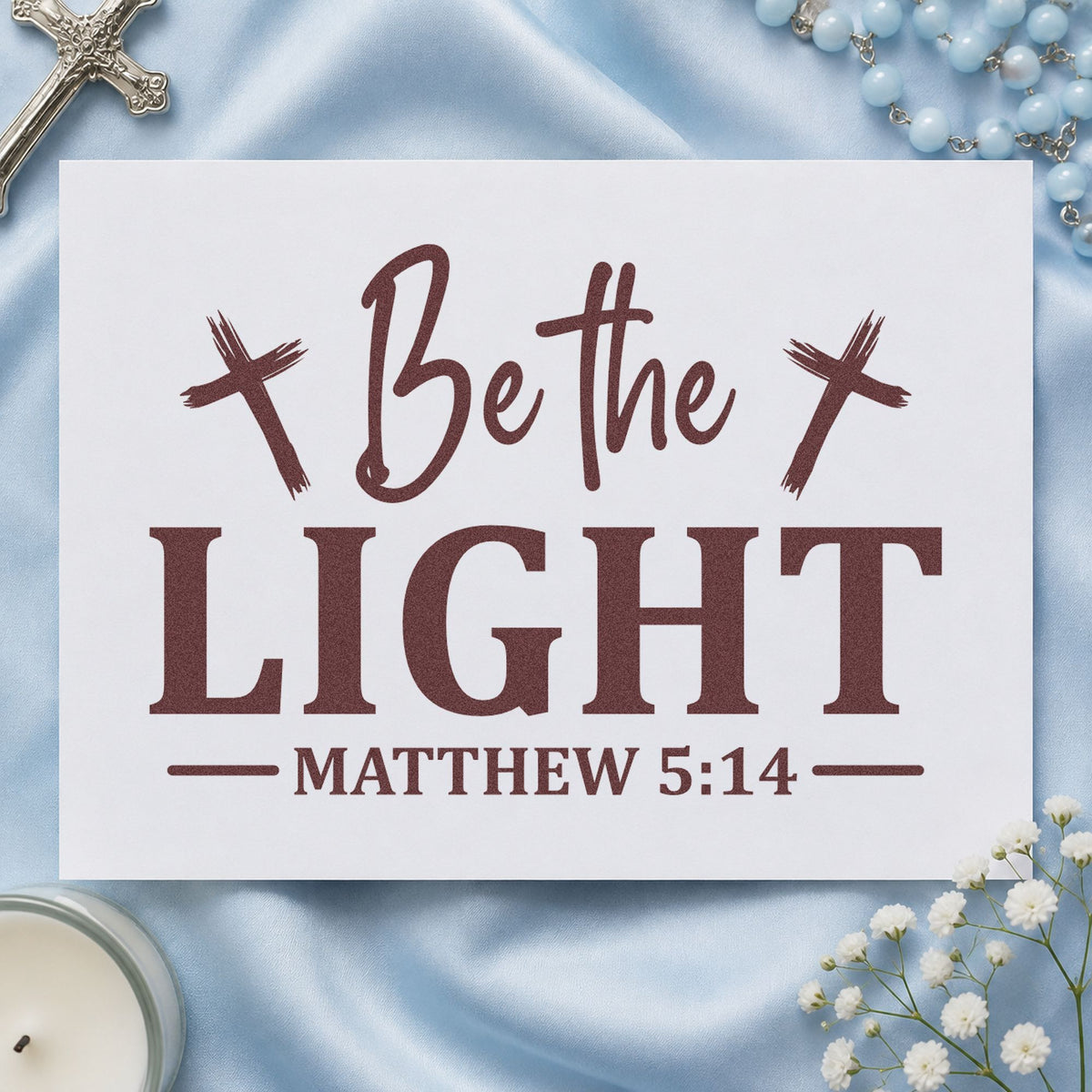Be The Light Crosses With Cross Pre-Inked Stamp – Slim in use 4