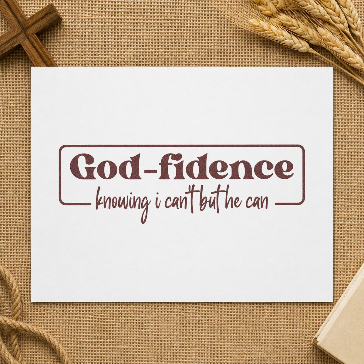 Godfidence Knowing Badge rubber stamp printed in brown ink, ready for brave pages and similar paper crafts.
