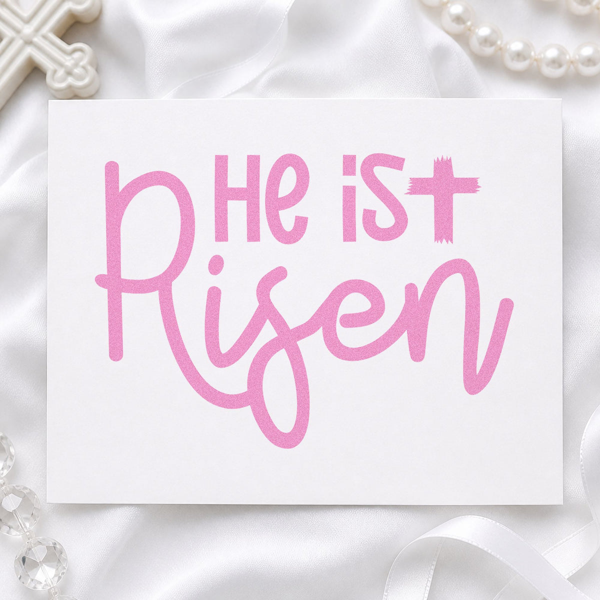 He Is Risen Script Lettering Stamp – Self-Inking in use 10