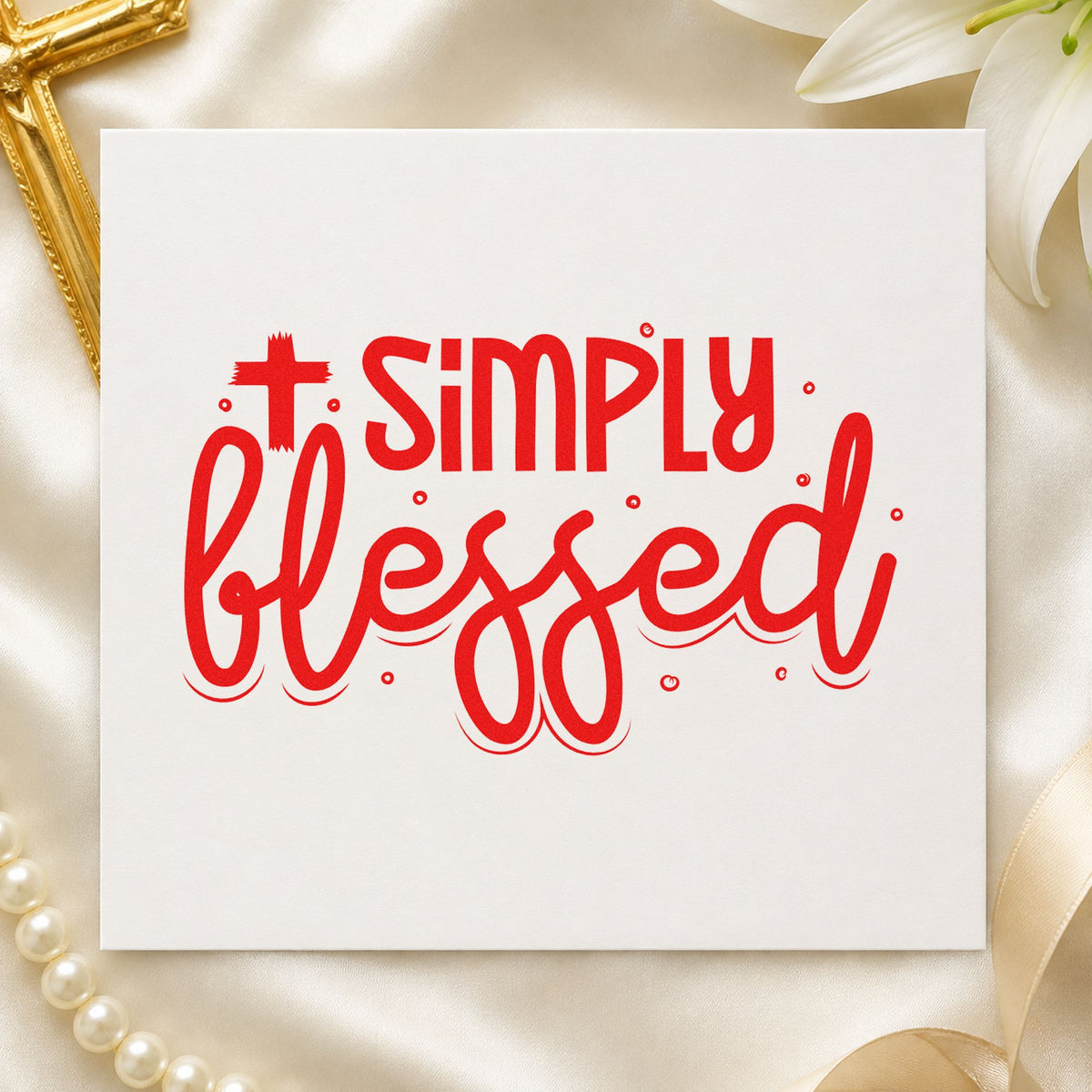 Simply Blessed Cross Accent Rubber Stamp – Wood Handle in use 7