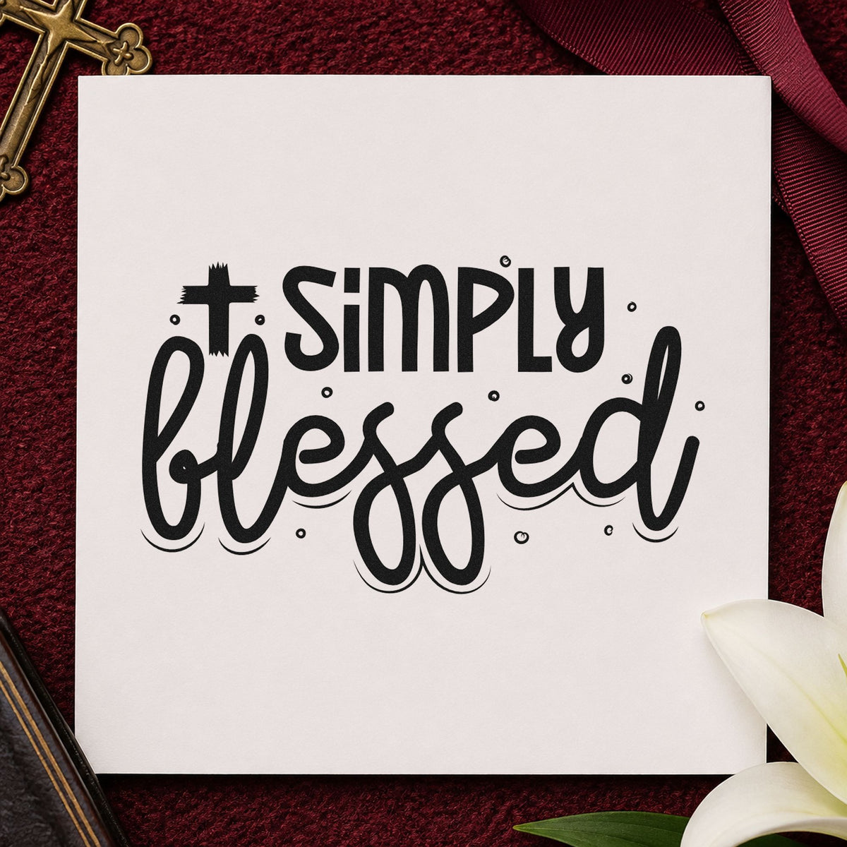 Simply Blessed Cross Accent Duo Hand Stamp in use 9