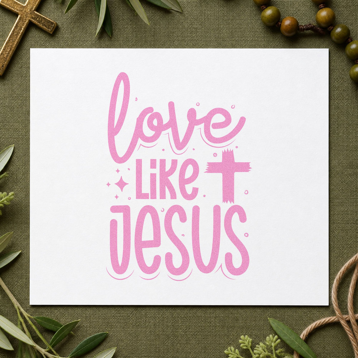 Love Like Jesus Cross Accent Hand Stamp – Duo in use 10