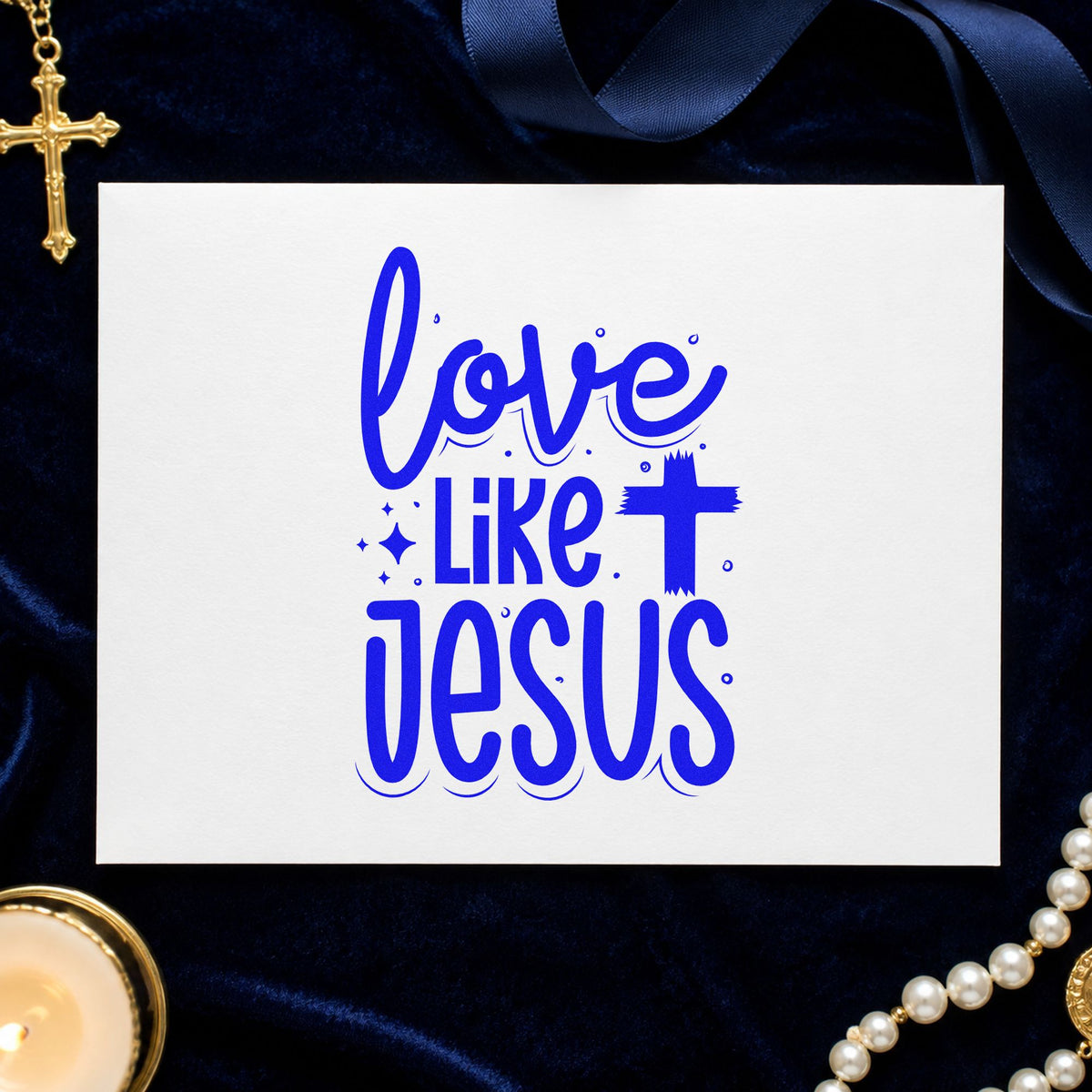 Love Like Jesus Cross Accent Hand Stamp – Duo in use 5