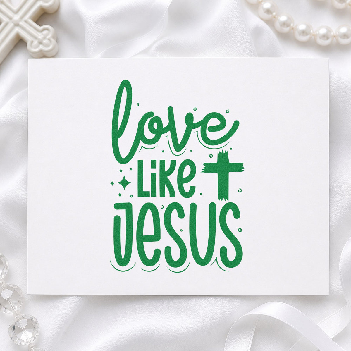 Love Like Jesus Cross Accent Hand Stamp – Duo in use 8