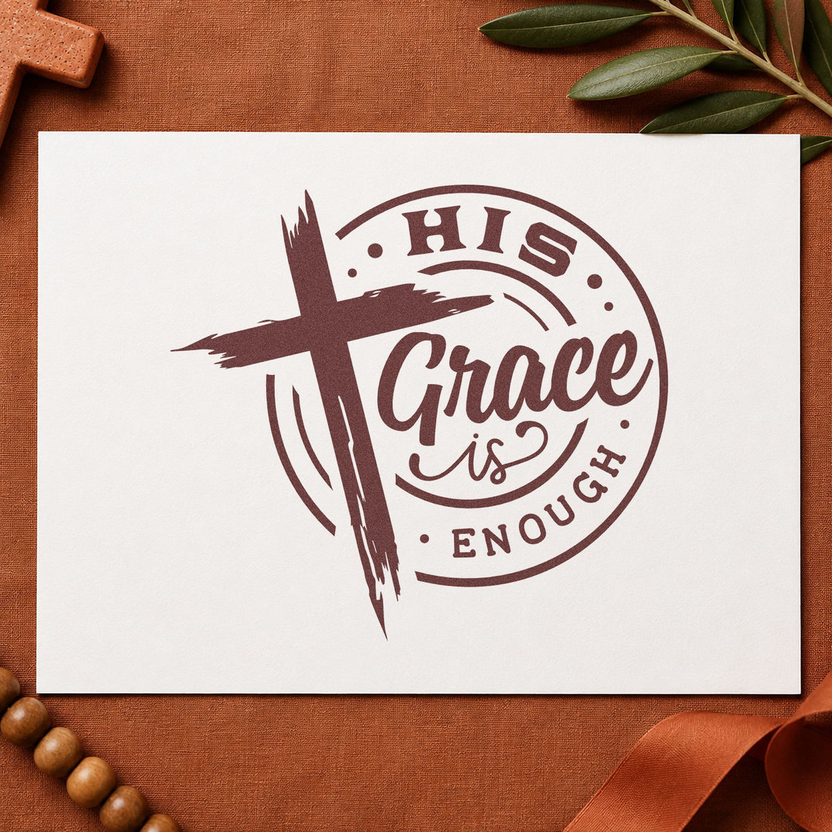 His Grace Is Enough Emblem Stamp – Slim Pre-Inked in use 4