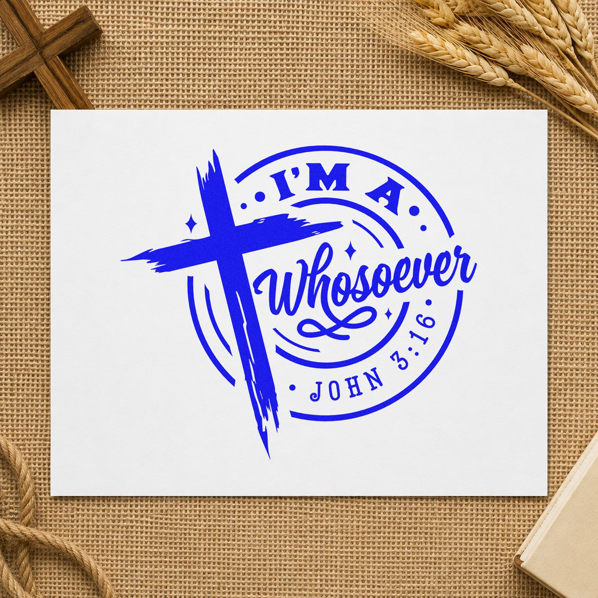I'm A Whosoever Brushstroke Cross Hand Stamp – Duo in use 5