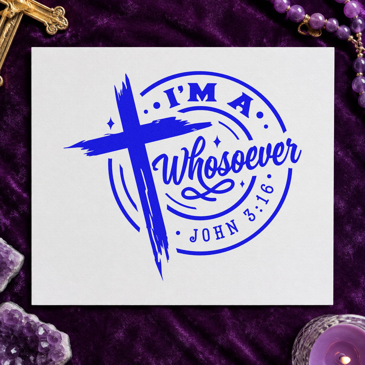 I'm A Whosoever Brushstroke Cross Hand Stamp – Duo in use 6