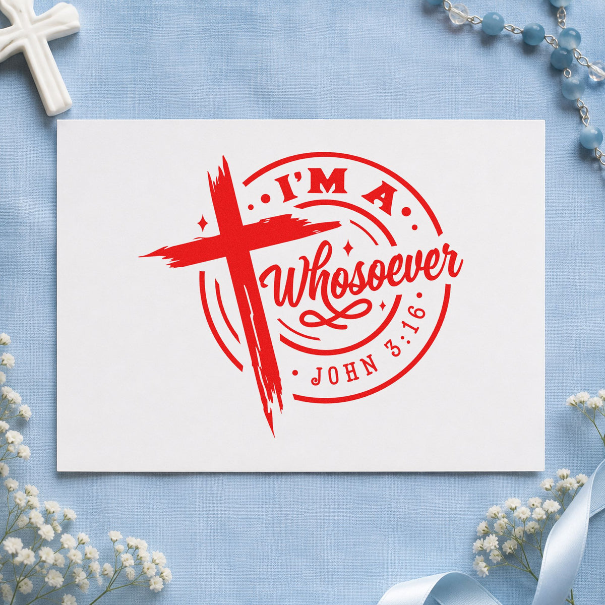 I'm A Whosoever Brushstroke Cross Hand Stamp – Duo in use 7
