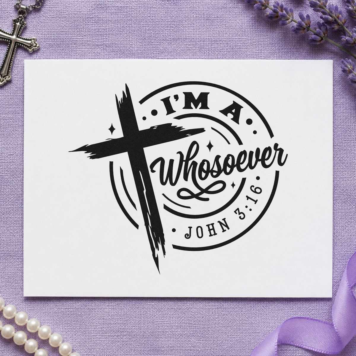 I'm A Whosoever Brushstroke Cross Hand Stamp – Duo in use 9