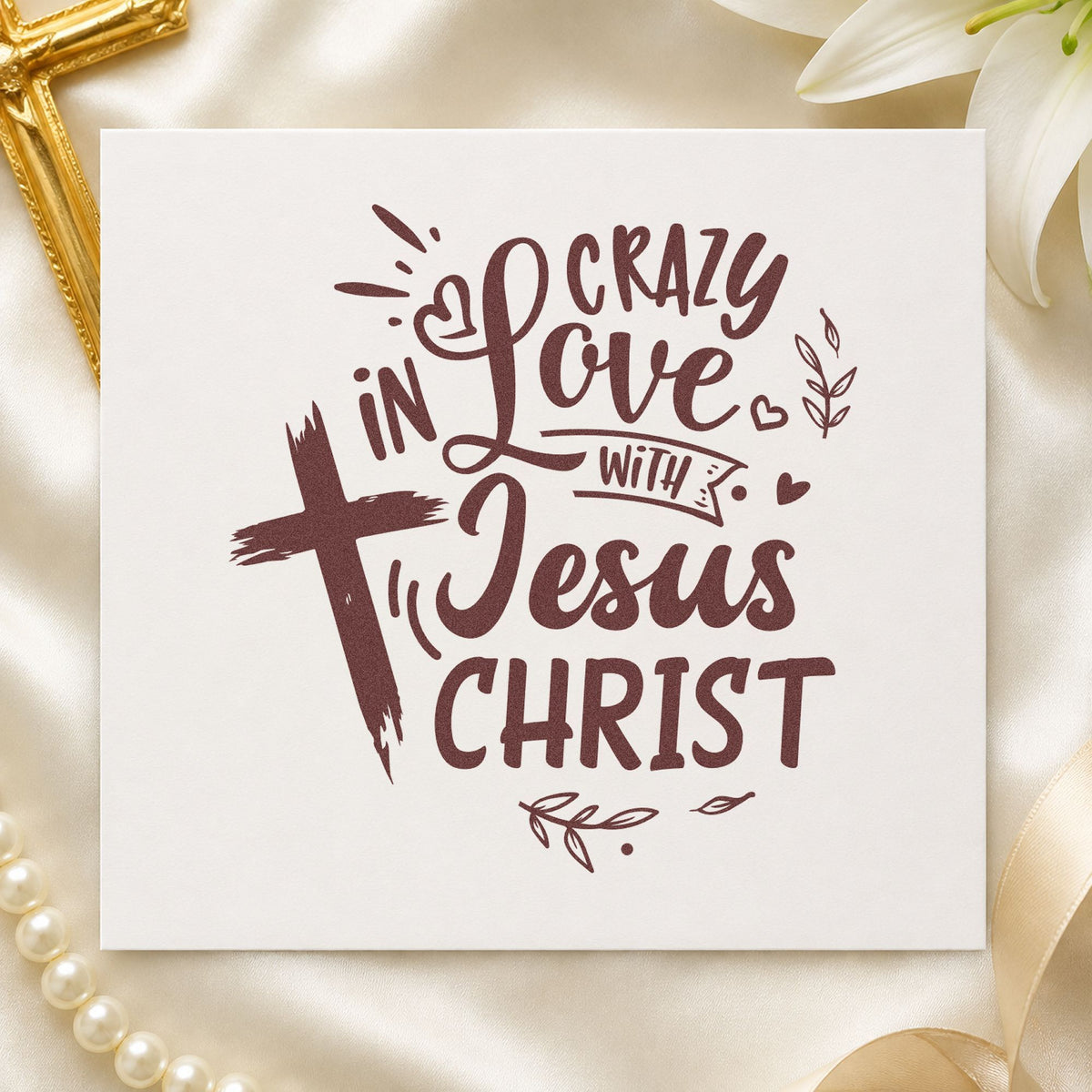 Crazy In Love Cross Left Slim Pre-Inked Stamp in use 4