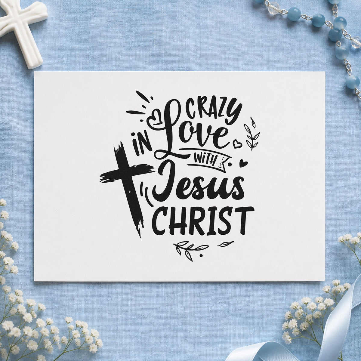 Crazy In Love Cross Left Slim Pre-Inked Stamp in use 9