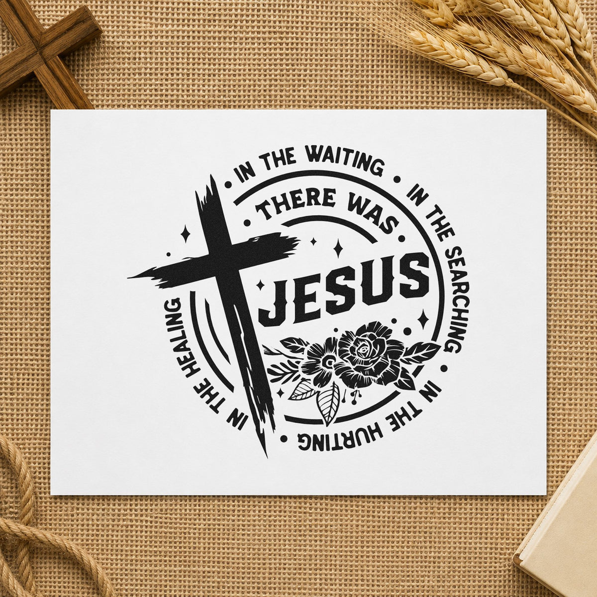 There Was Jesus With Cross Hand Stamp – Duo in use 9