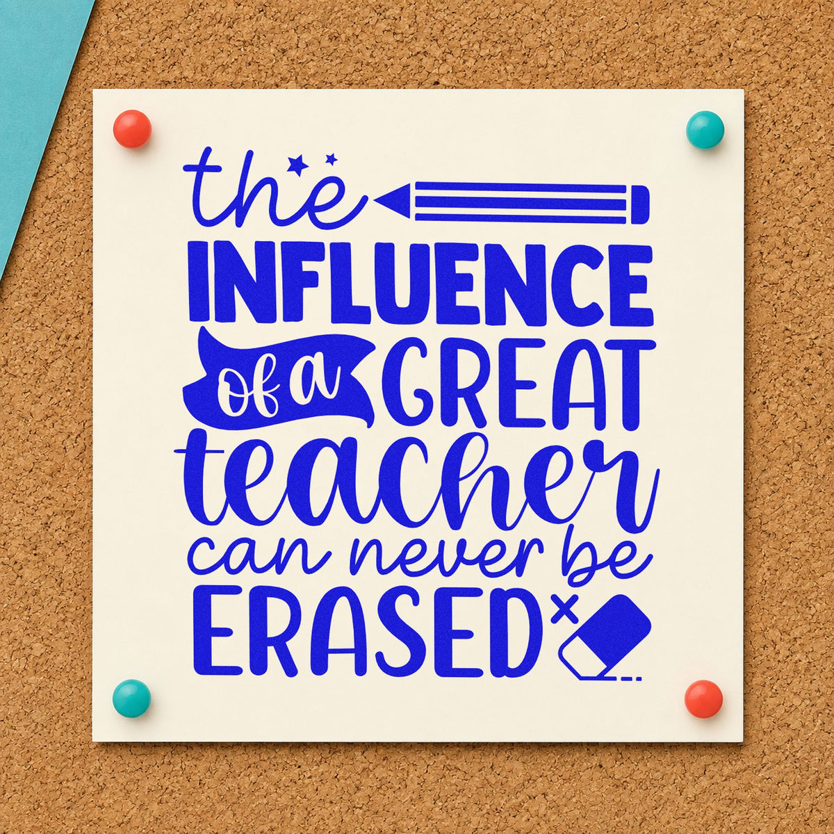 The Influence Of A Great Teacher Can Never Be Erased Wood Handle Stamp in use 6