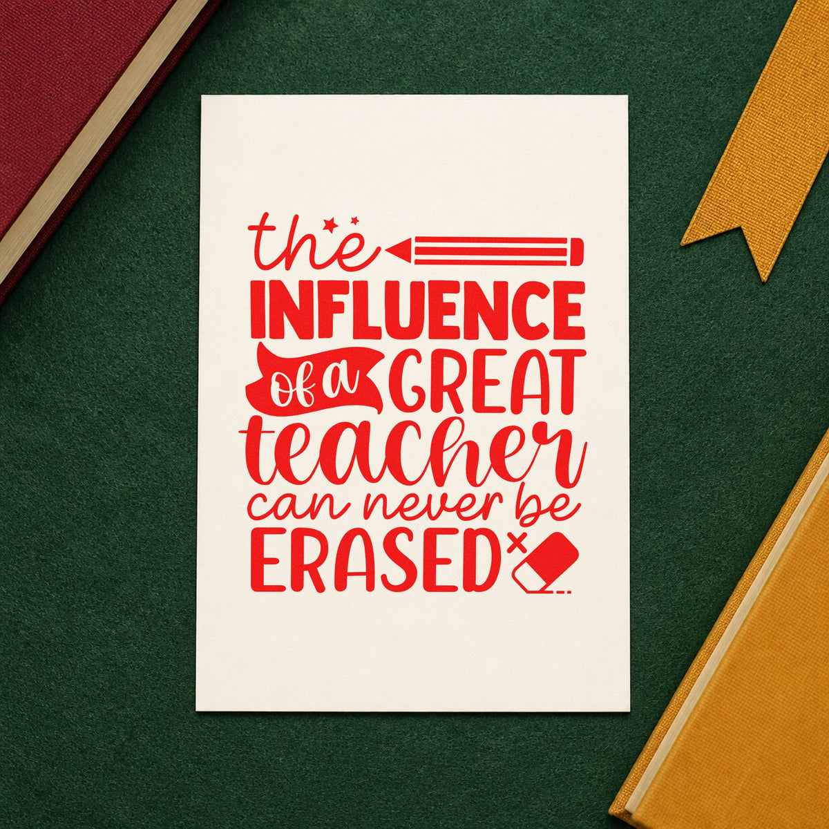 Duo Hand The Influence Of A Great Teacher Can Never Be Erased Rubber Stamp in use 7