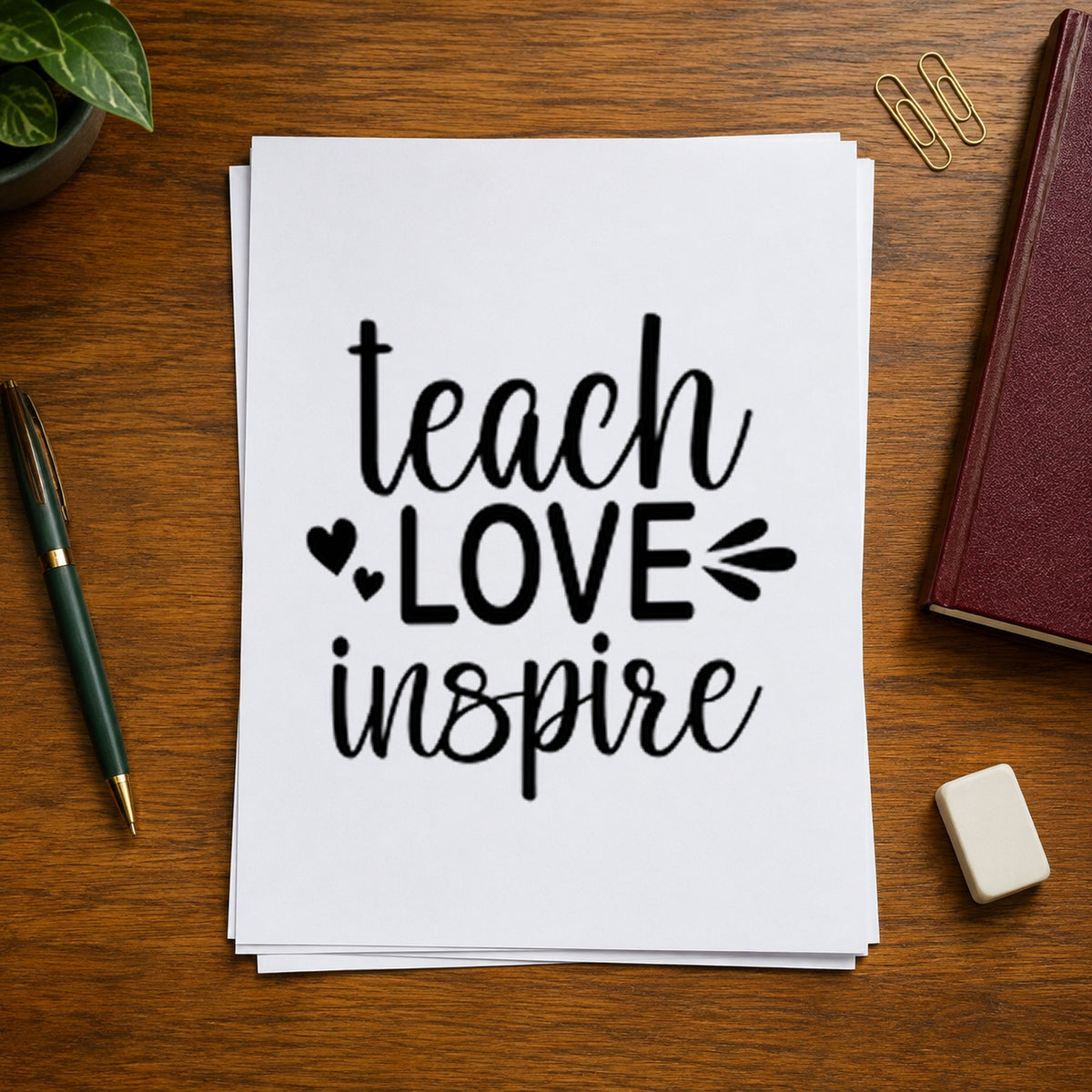 Teach Love Inspire Stamp – Duo Hand in use 9