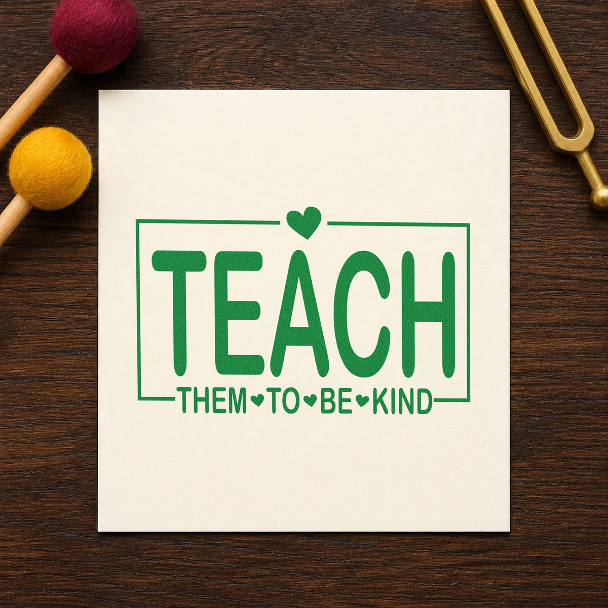 Teach Them To Be Kind Self-Inking Craft Stamp in use 3