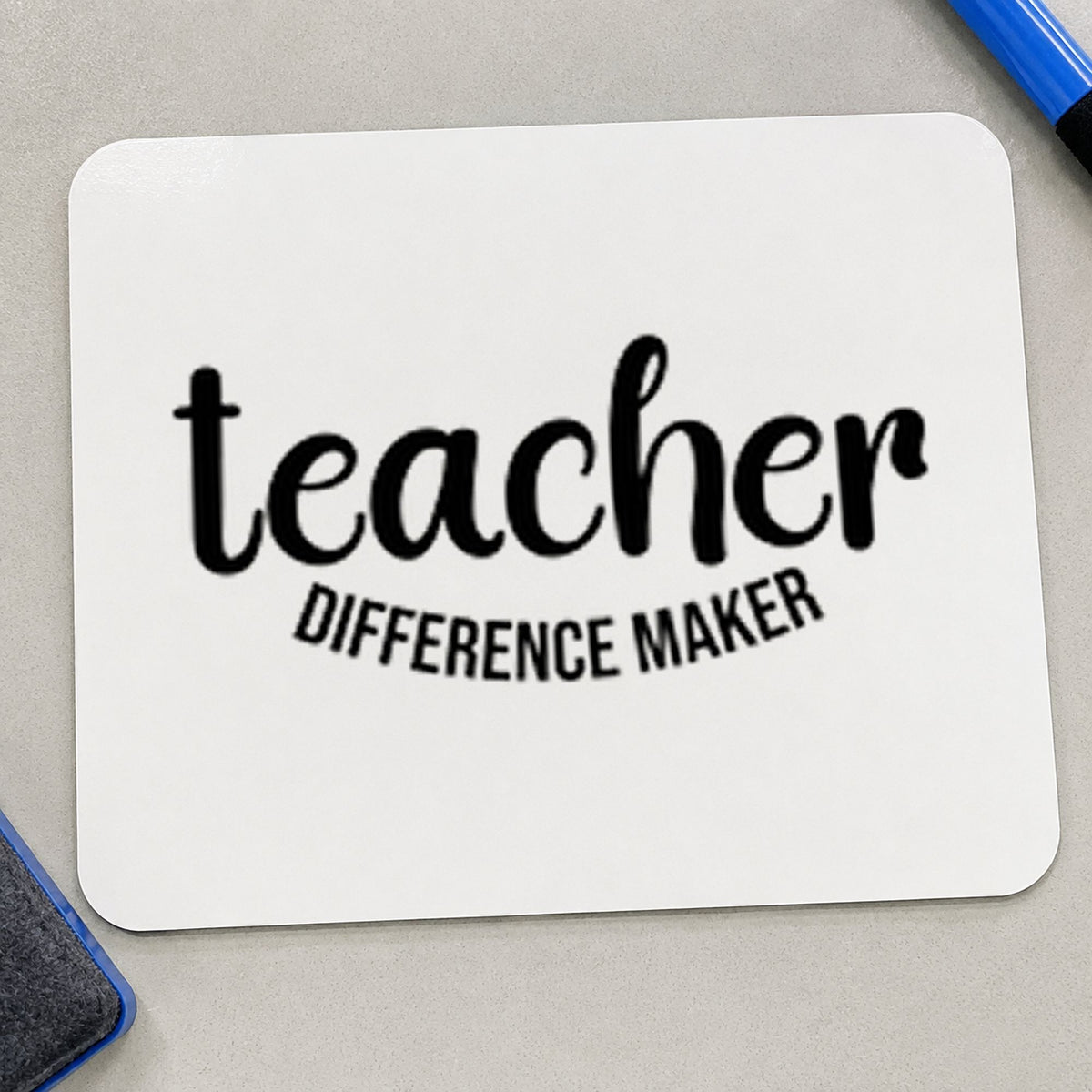 Teacher Difference Maker rubber stamp printed in black ink, ready for difference maker cards and similar paper crafts.