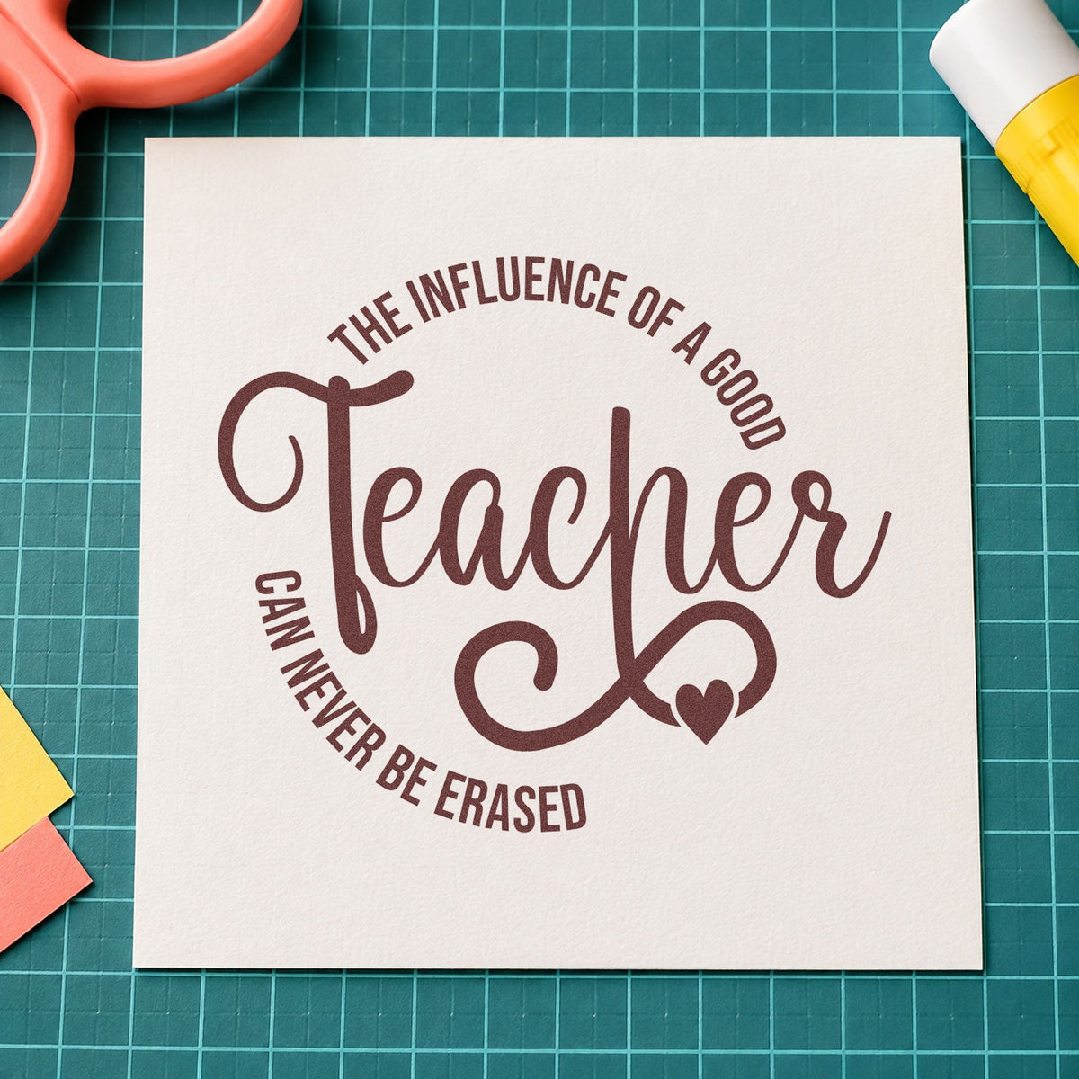 Good Teacher Influence Circle Stamp – PSI Pre-Inked in use 4