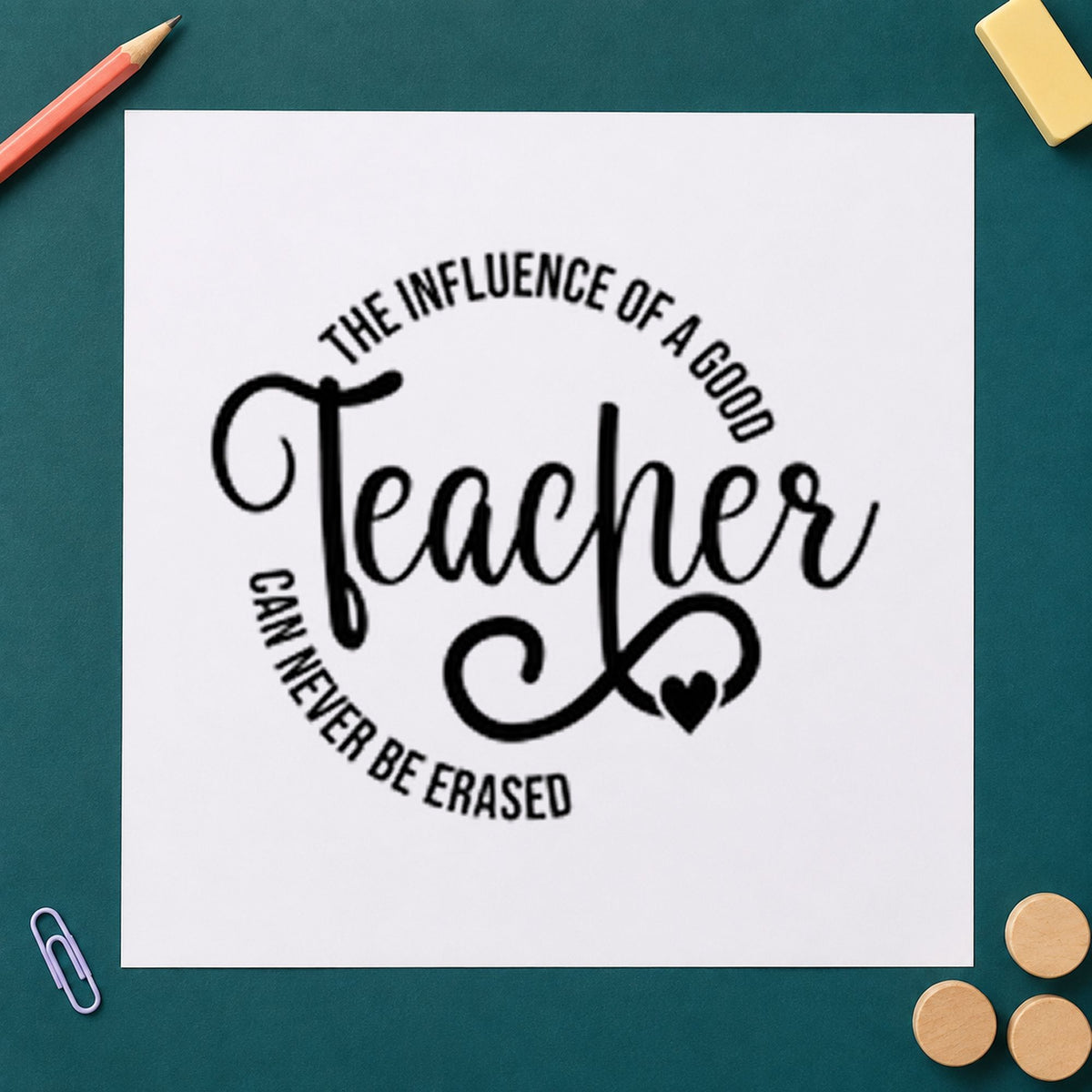 Good Teacher Influence Circle Wood Handle Stamp in use 9