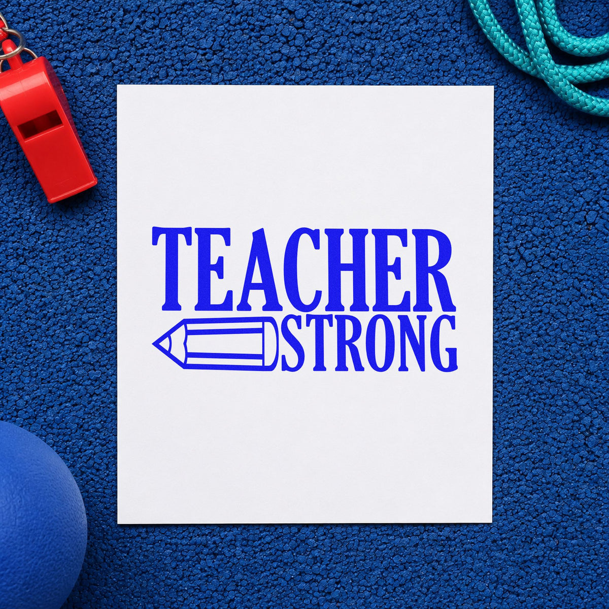 Teacher Strong Pencil Stamp – Wood Handle in use 5