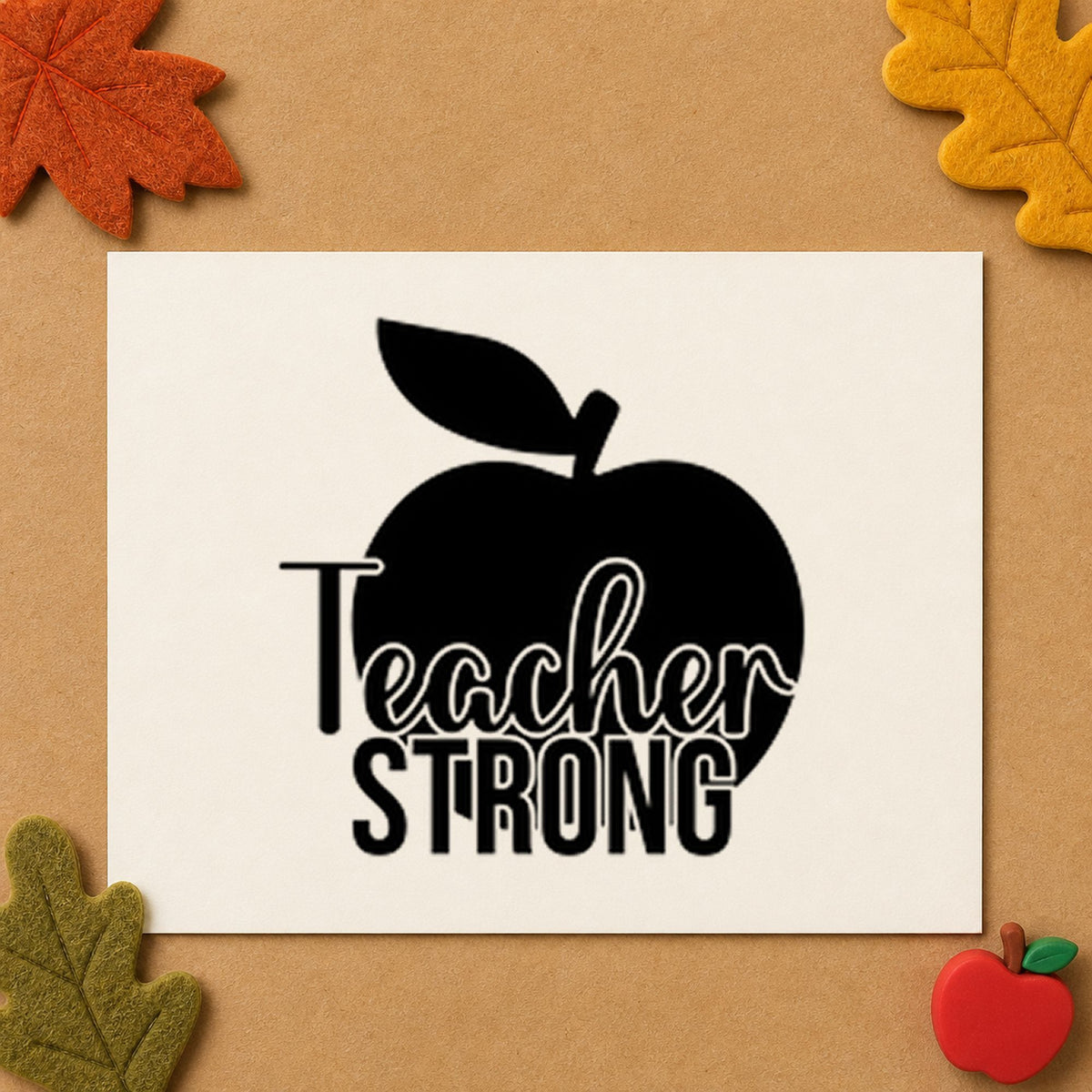 Teacher Strong Apple Script Lettering Stamp – Self-Inking in use 9