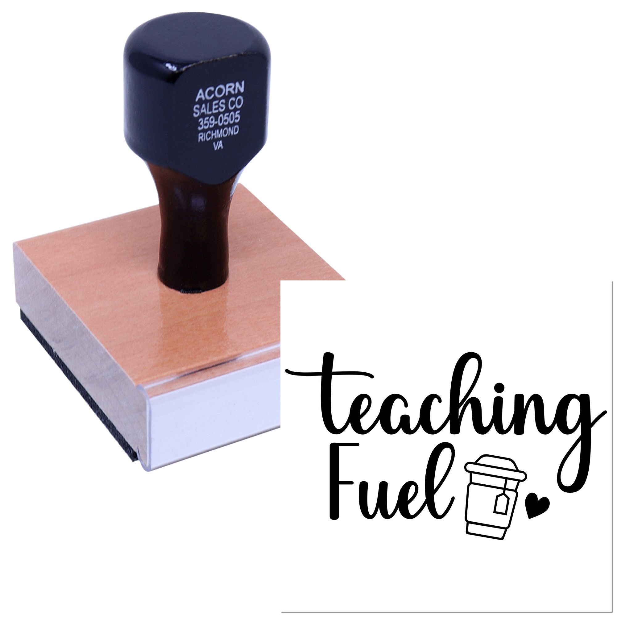 Custom teaching fuel rubber stamp for teachers, perfect for classroom rewards, lesson planning, and educational craft projects.