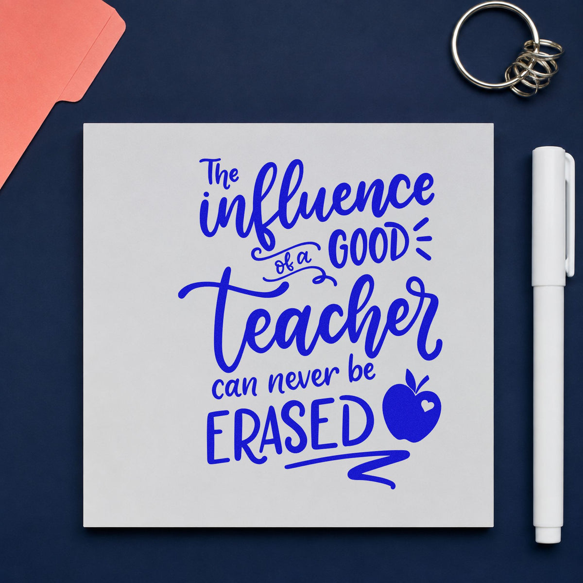 Duo Hand The Influence Of A Good Teacher Can Never Be Erased Rubber Stamp in use 5
