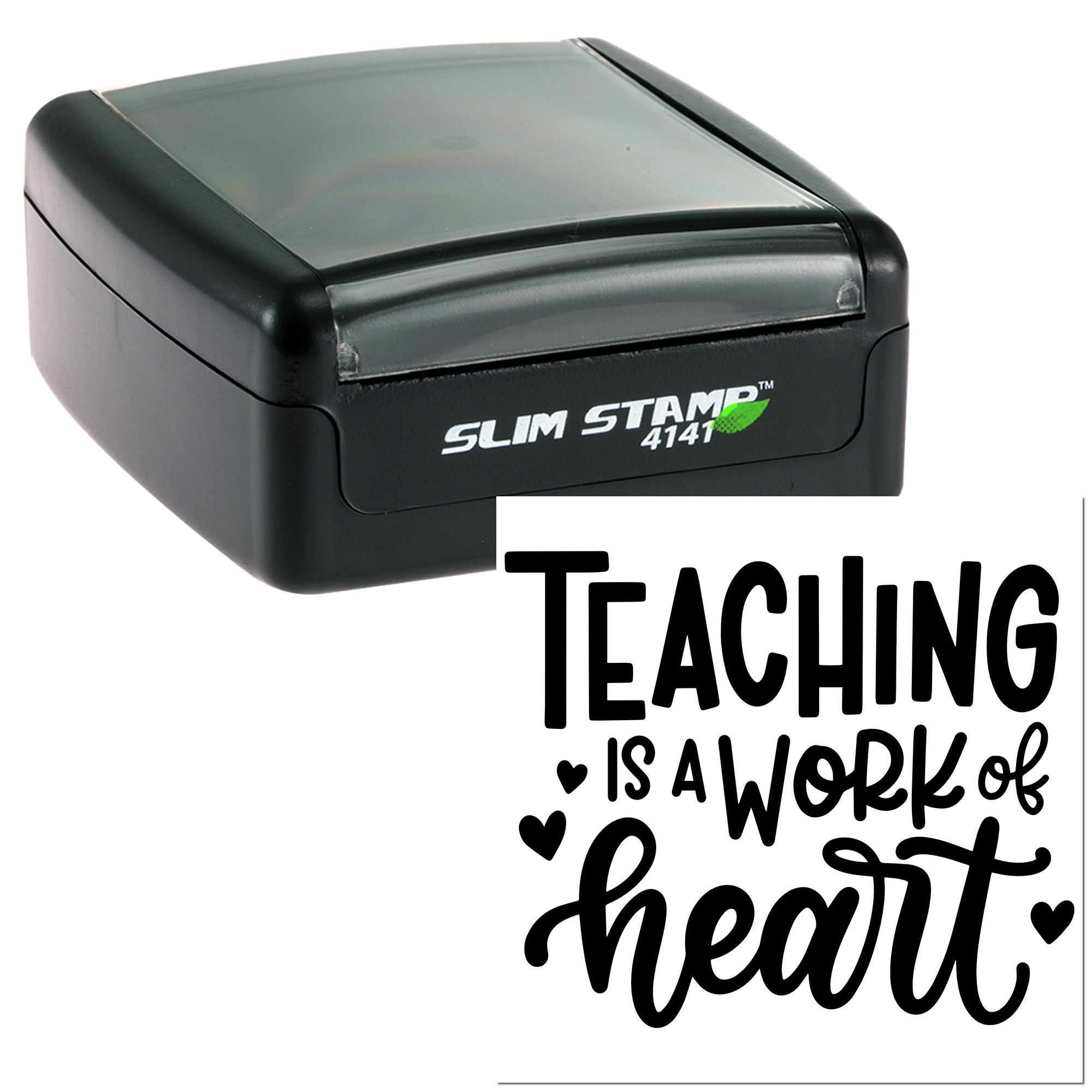 Teaching is a work of heart self-inking rubber stamp for educators, classroom rewards, and teacher appreciation.