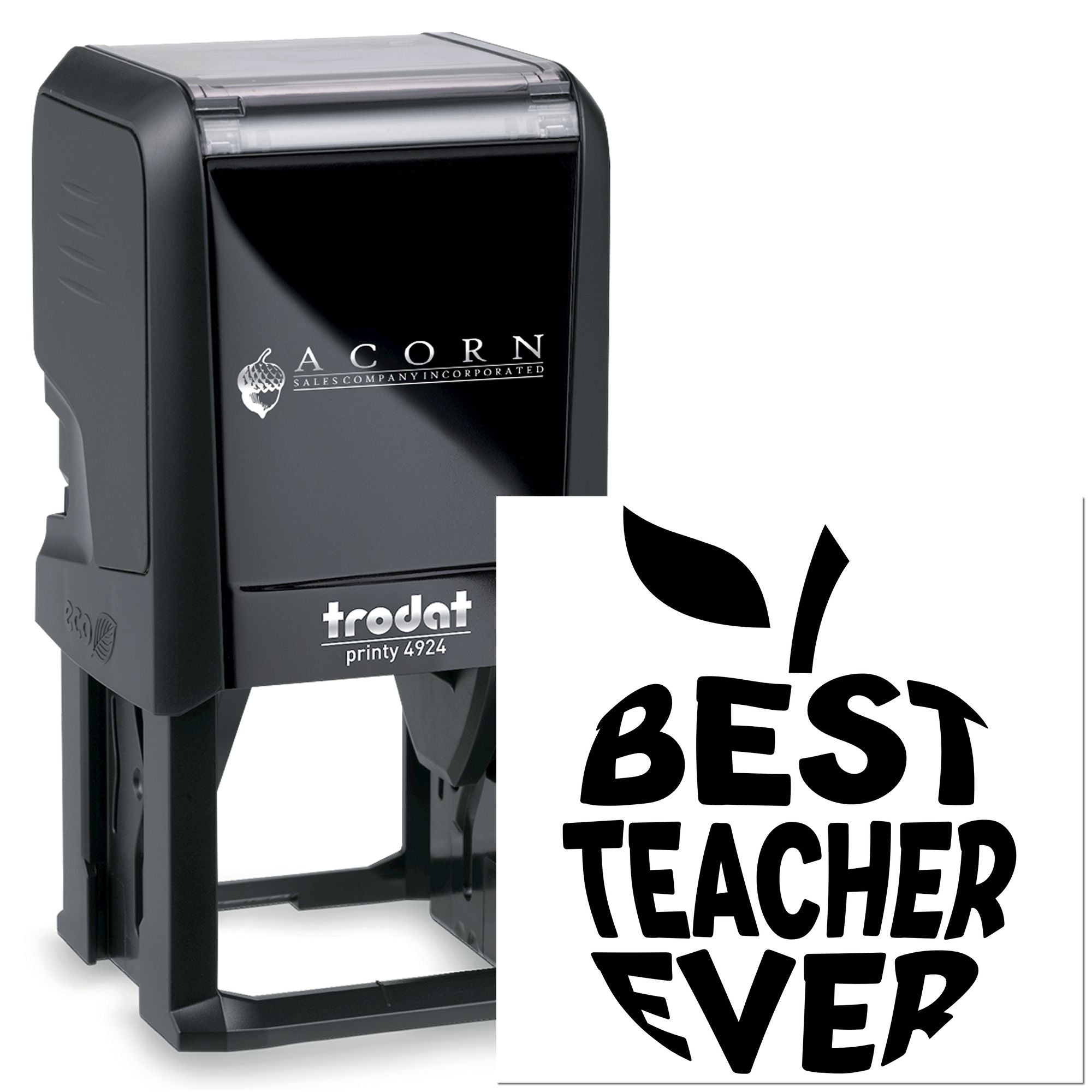 Trodat self-inking rubber stamp with Best Teacher Ever design for teacher appreciation and classroom use