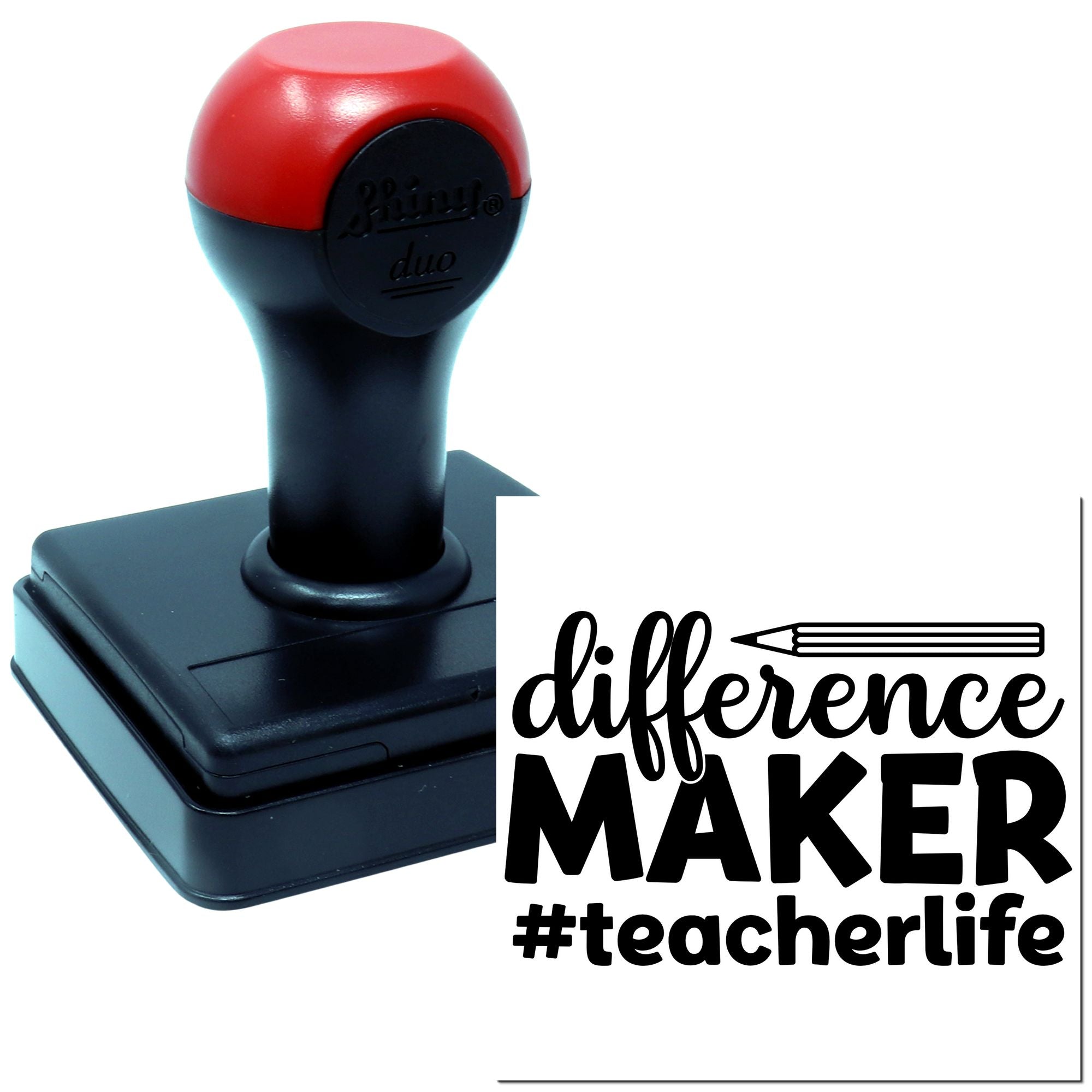 Self-inking teacher rubber stamp with difference maker #teacherlife design for classroom rewards and teacher appreciation.