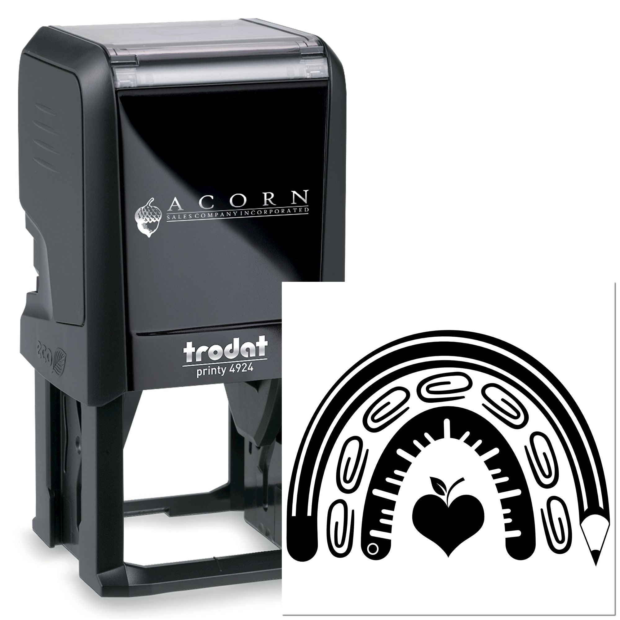 Trodat Printy 4924 self-inking custom logo rubber stamp for professional business branding and office use.
