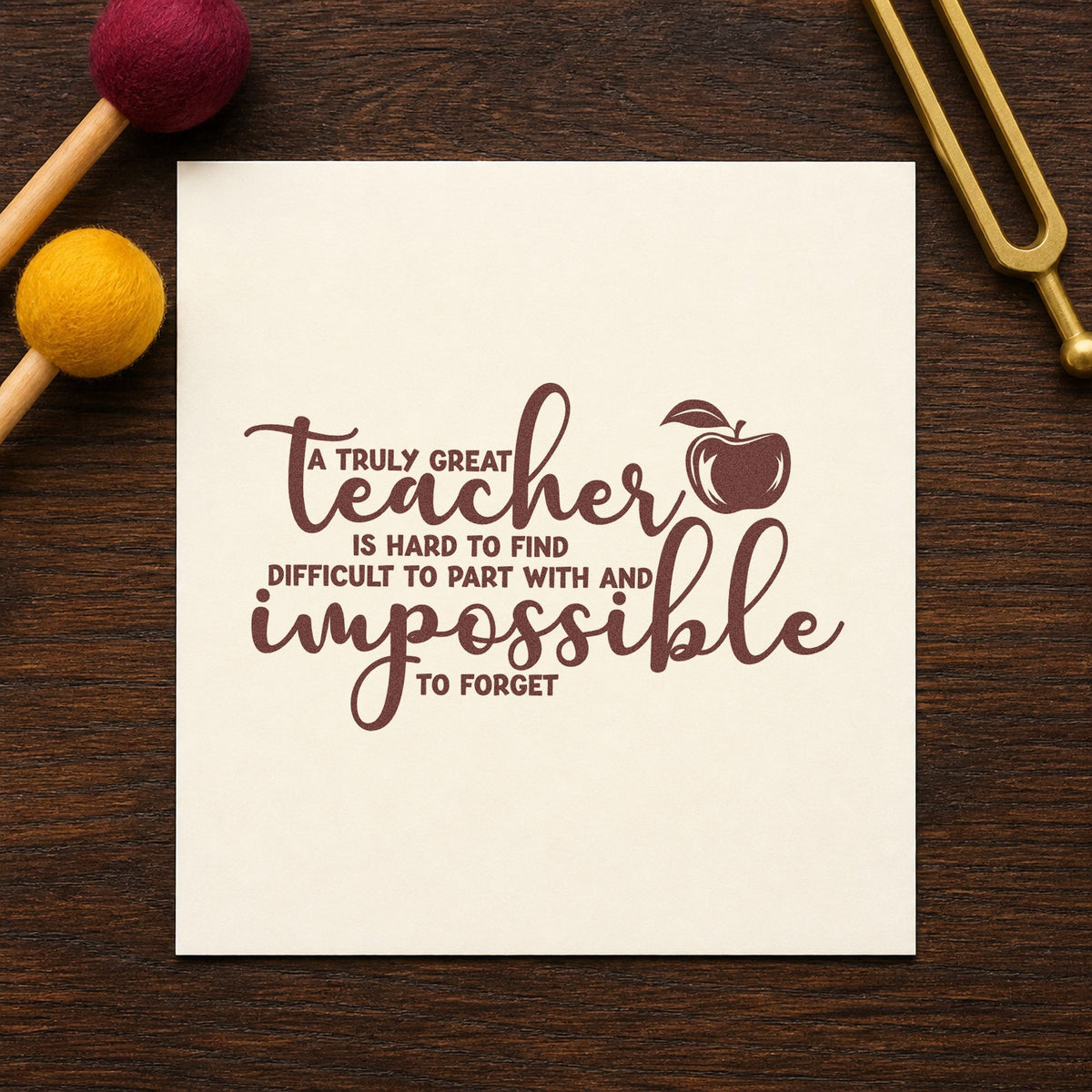 Truly Great Teacher Apple Tribute Self-Inking Stamp in use 4