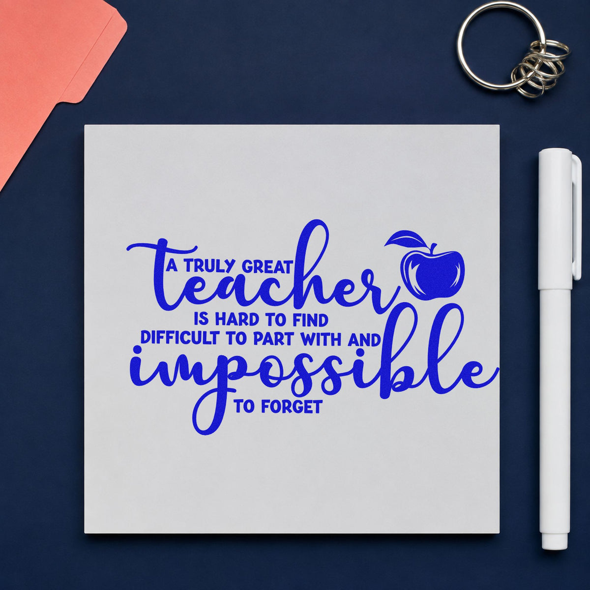 Truly Great Teacher Apple Tribute Self-Inking Stamp in use 5