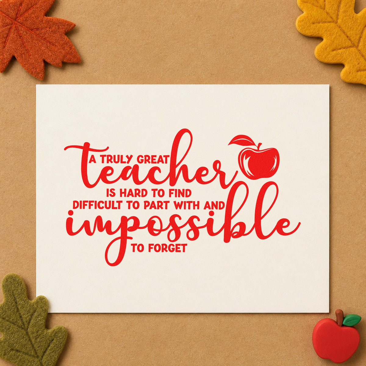Truly Great Teacher Apple Tribute Self-Inking Stamp in use 7
