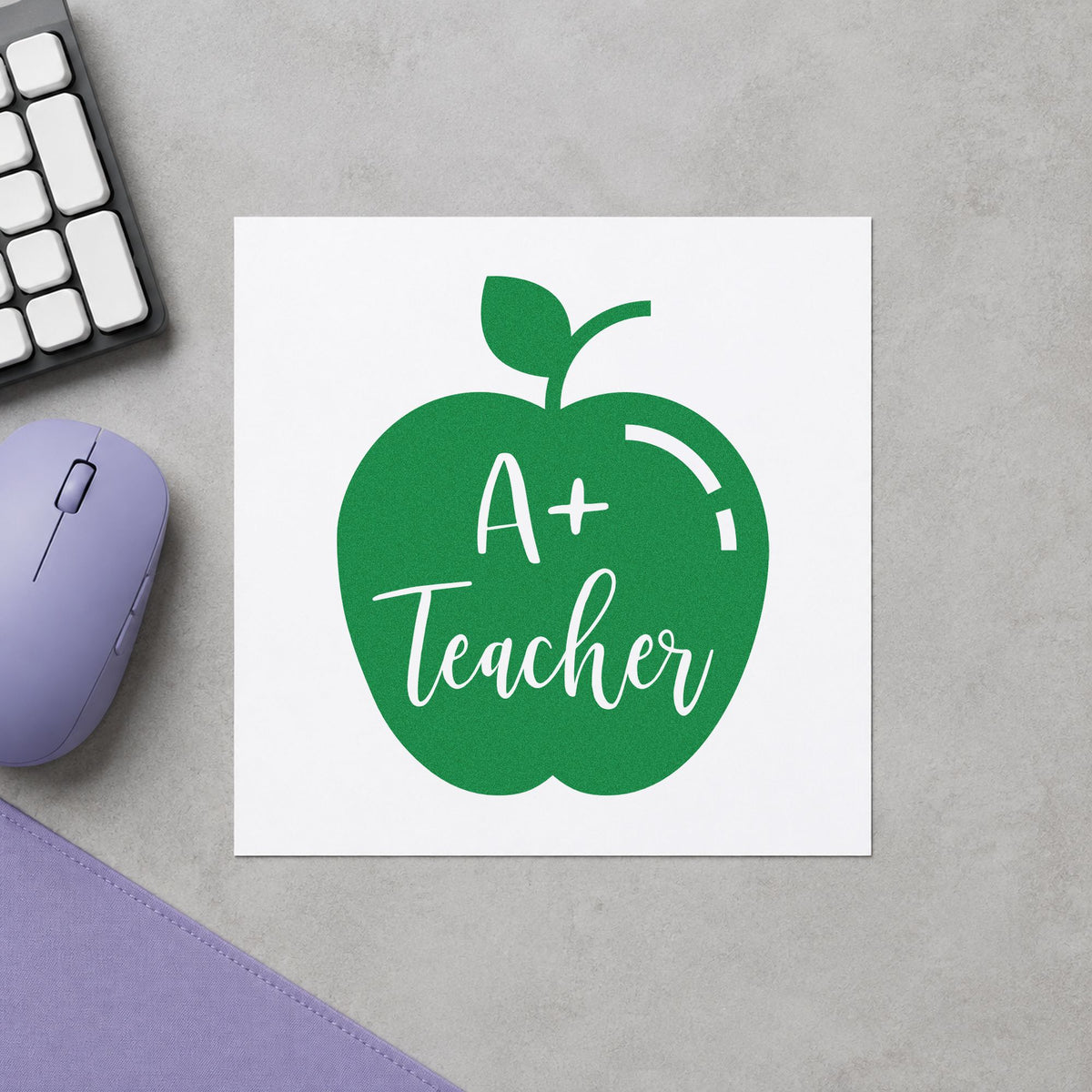 Pre-Inked A Plus Teacher Solid Apple Script Lettering Stamp – PSI in use 3