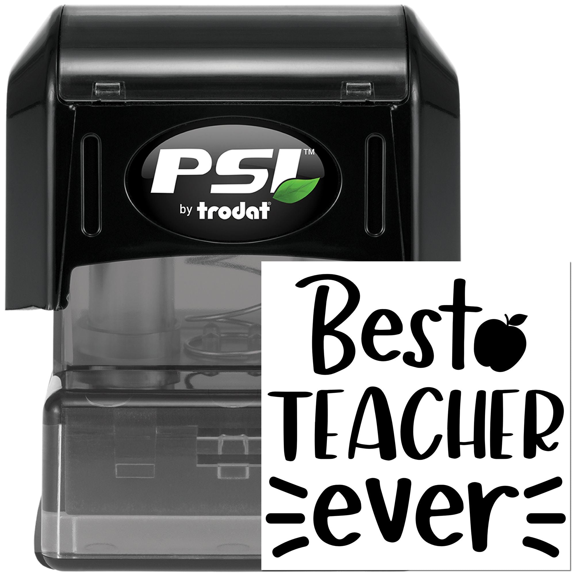 PSI by Trodat Best Teacher Ever self-inking rubber stamp for teacher appreciation gifts and classroom use